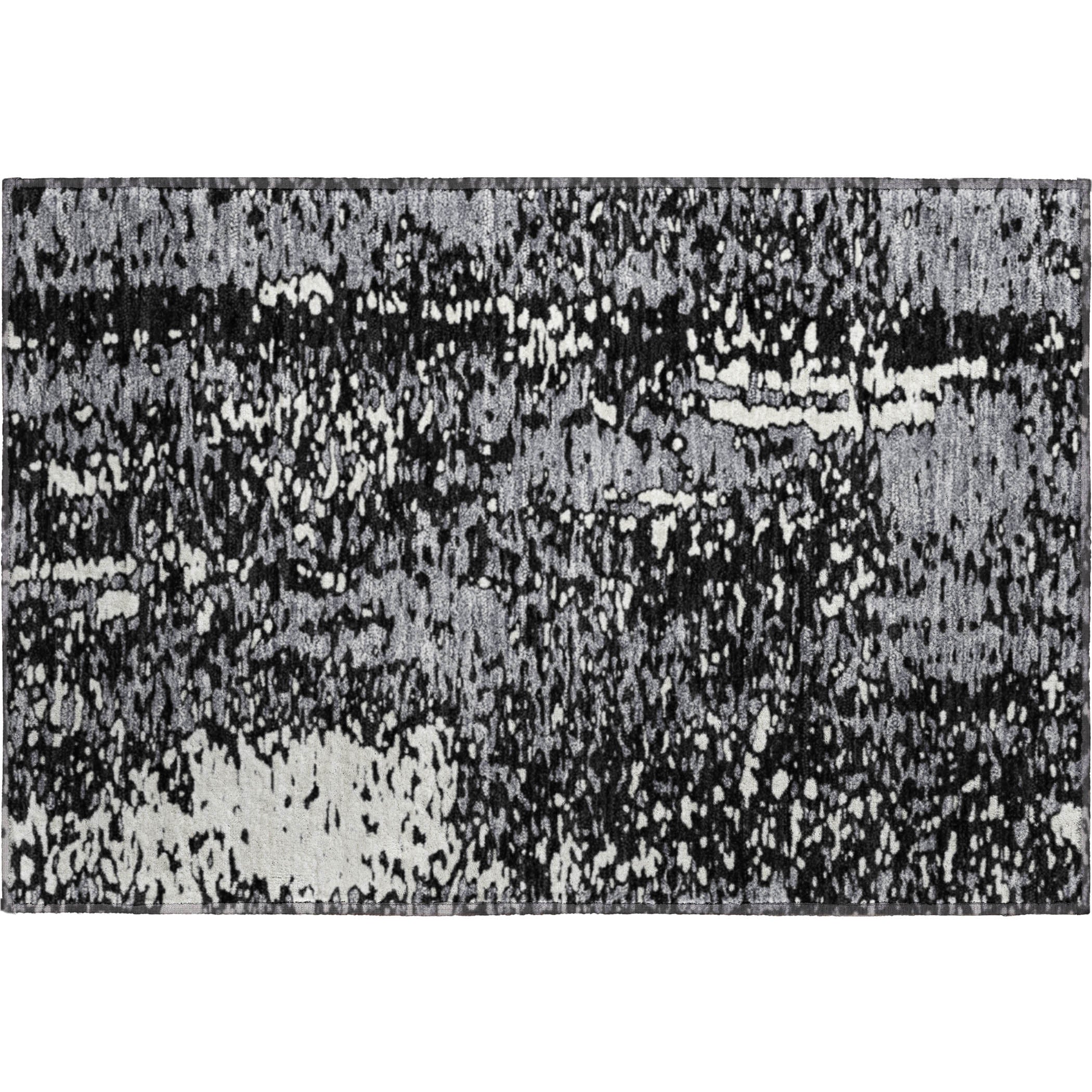 Rome Machine Washable Transitional Black Rug 1'8" x 2'6" #shape_Rectangle