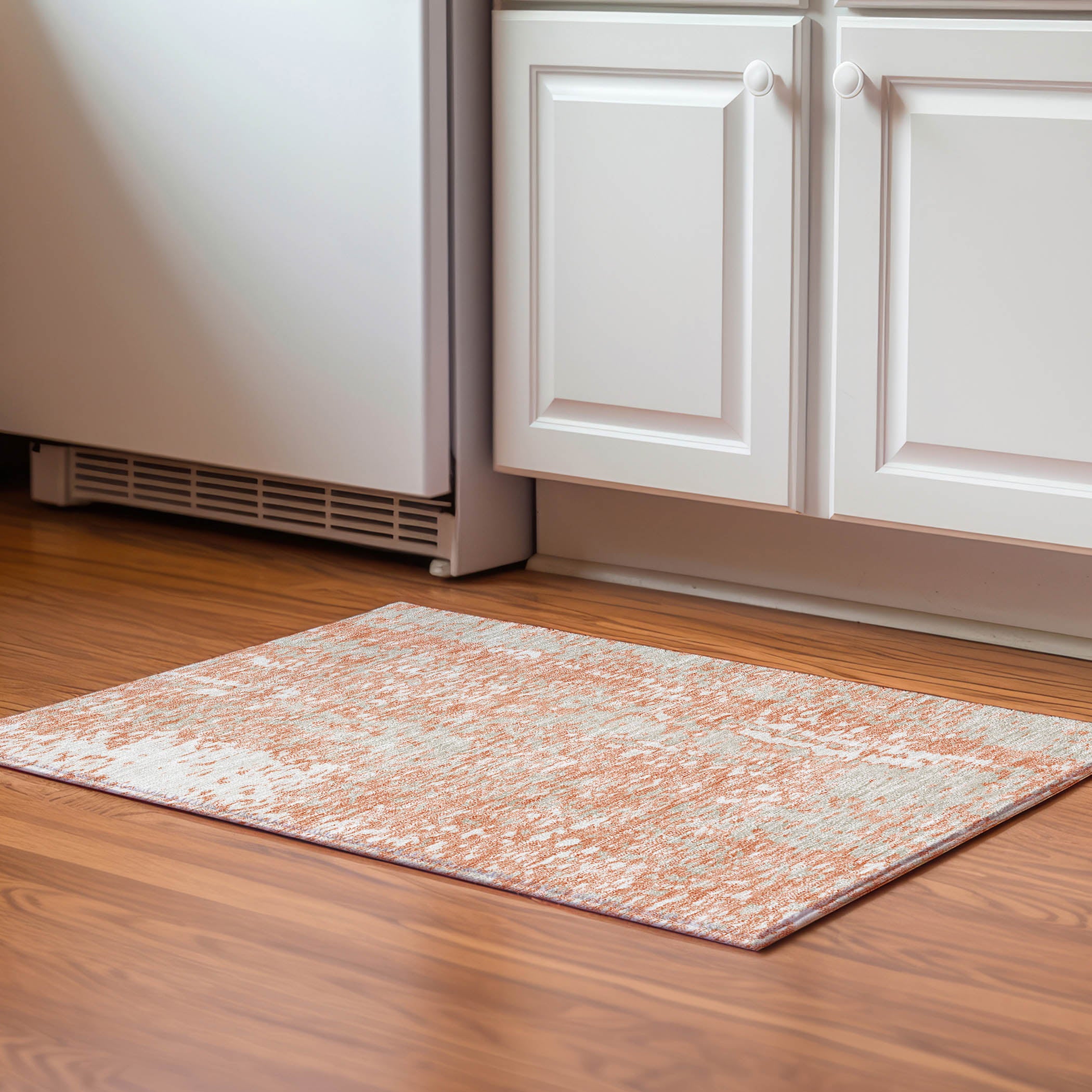 Rome Machine Washable Transitional Coral Orange Rug 1'8" x 2'6" #shape_Rectangle
