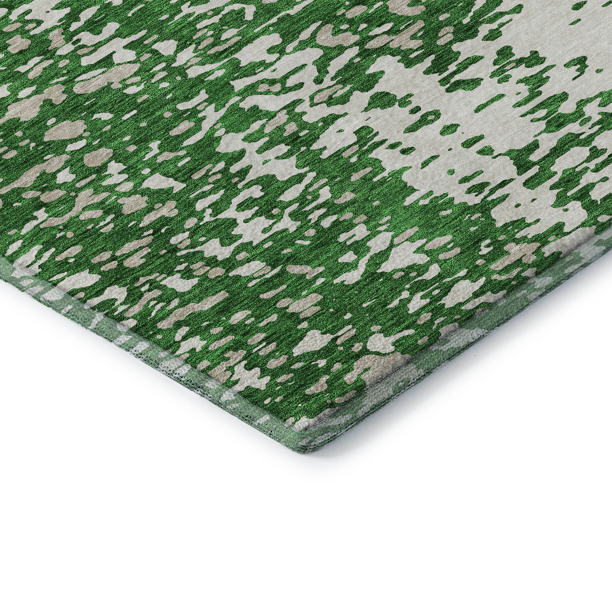 Rome Machine Washable Transitional Emerald Green Rug 1'8" x 2'6" #shape_Rectangle
