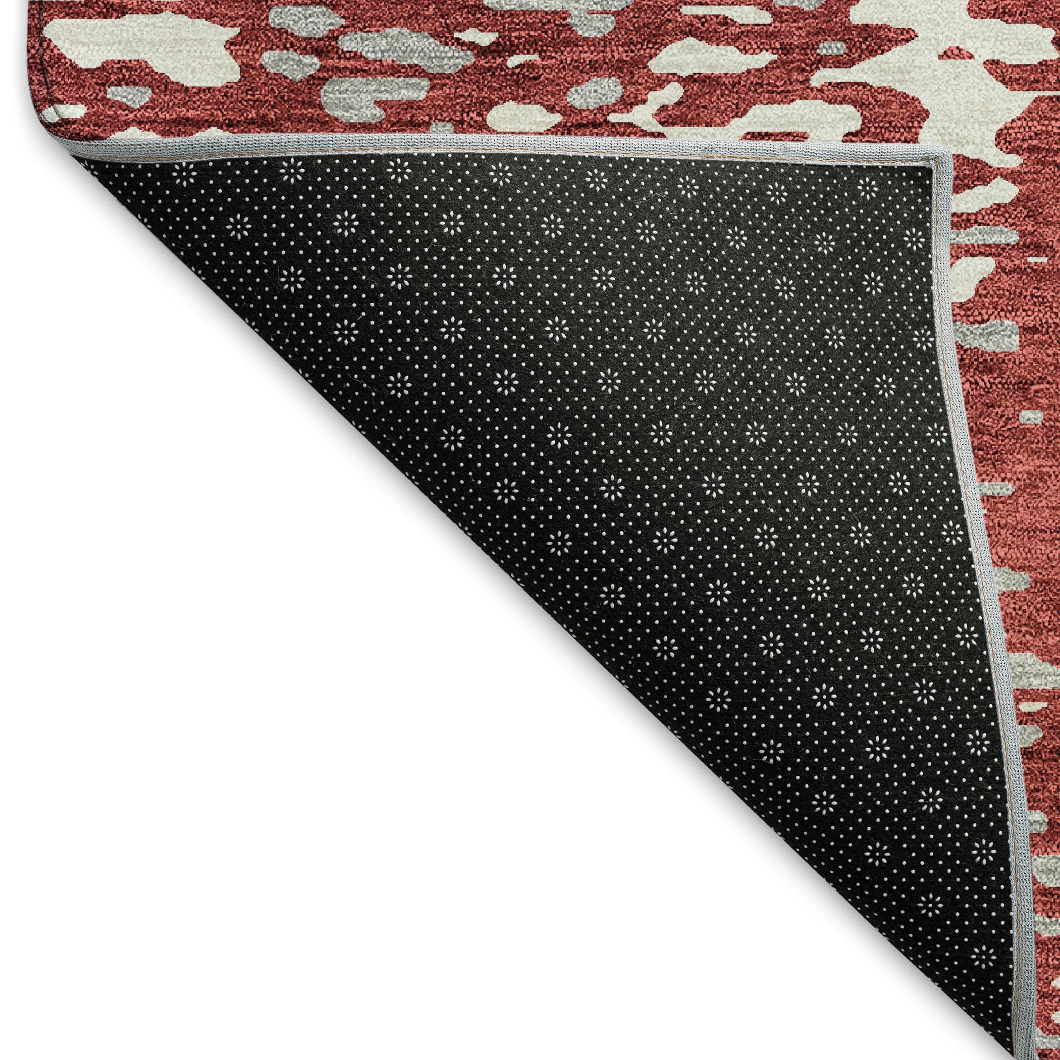 Rome Machine Washable Transitional Garnet Red Rug 1'8" x 2'6" #shape_Rectangle