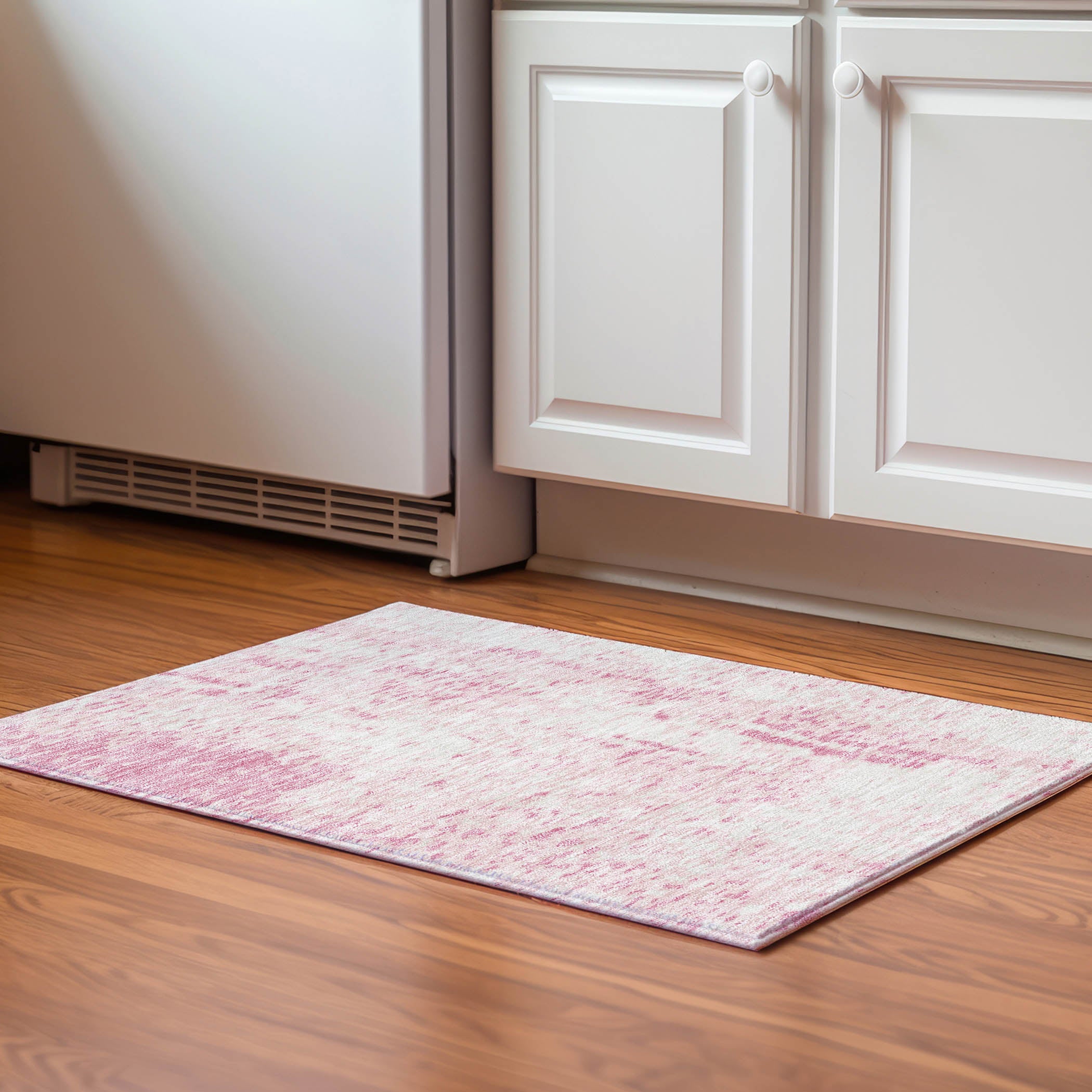 Rome Machine Washable Transitional Pink Rug 1'8" x 2'6" #shape_Rectangle