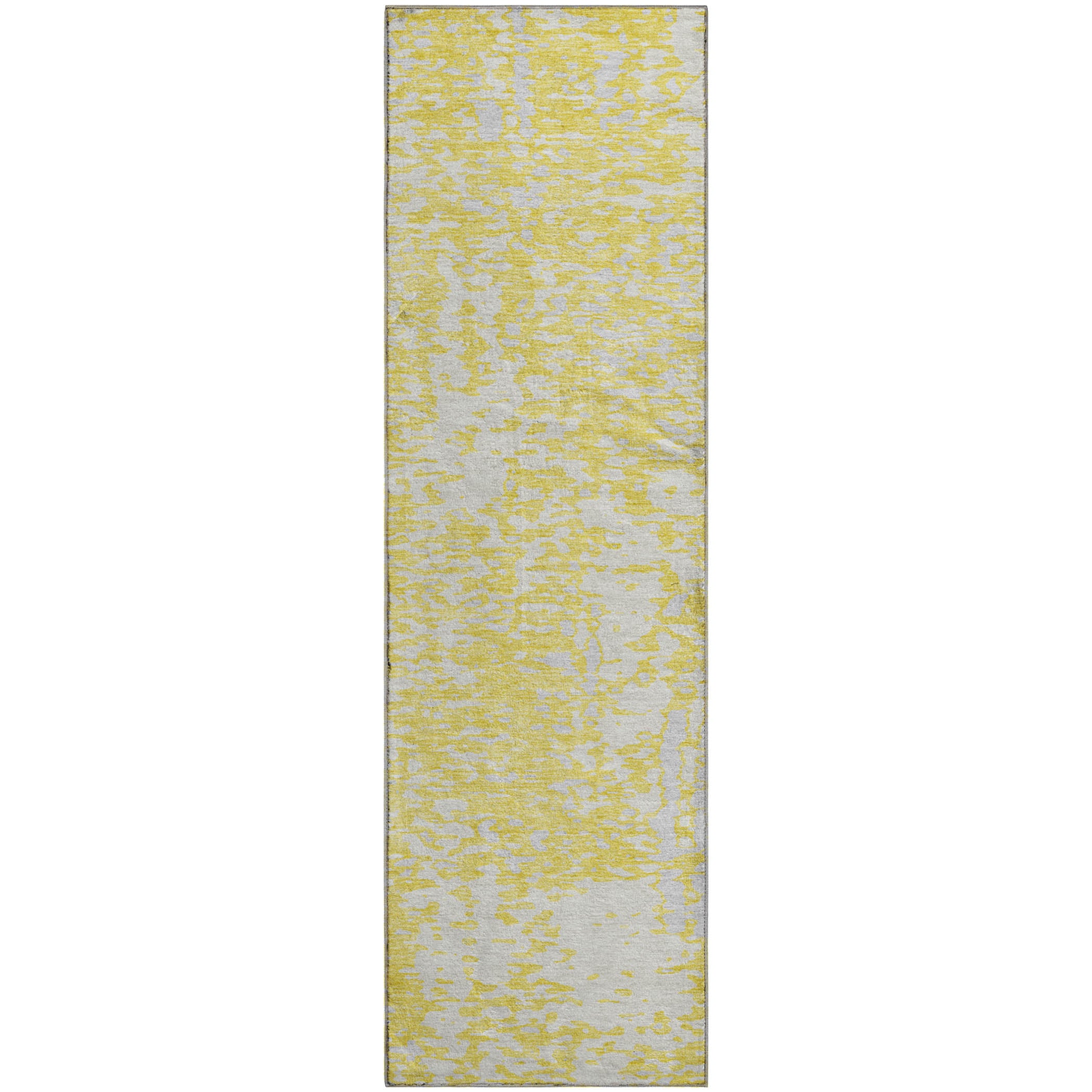 Rome Machine Washable Transitional Yellow Gold Rug 2'3" x 7'6" #shape_Runner