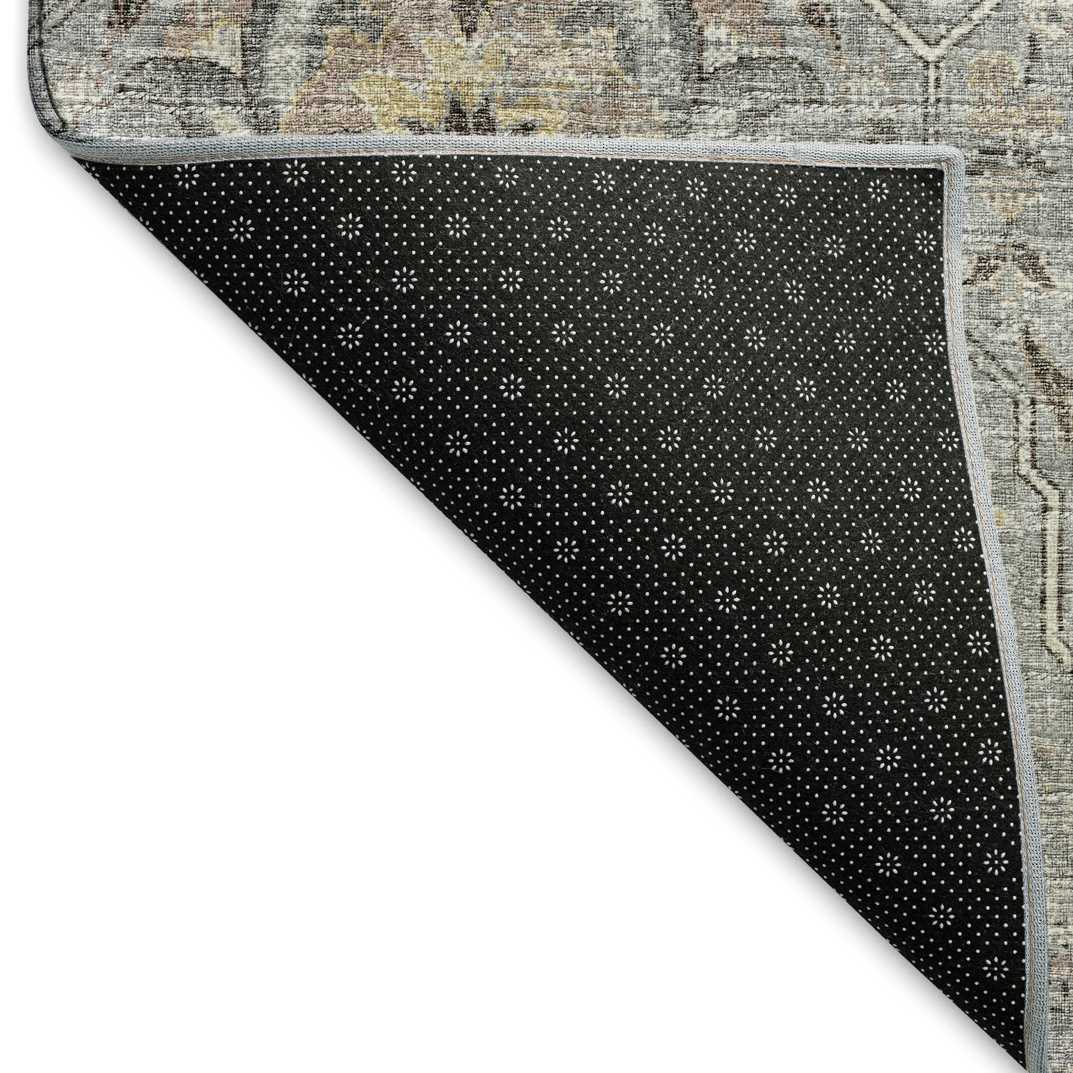 Ghent Machine Washable Traditional Ash Gray Rug 1'8" x 2'6" #shape_Rectangle