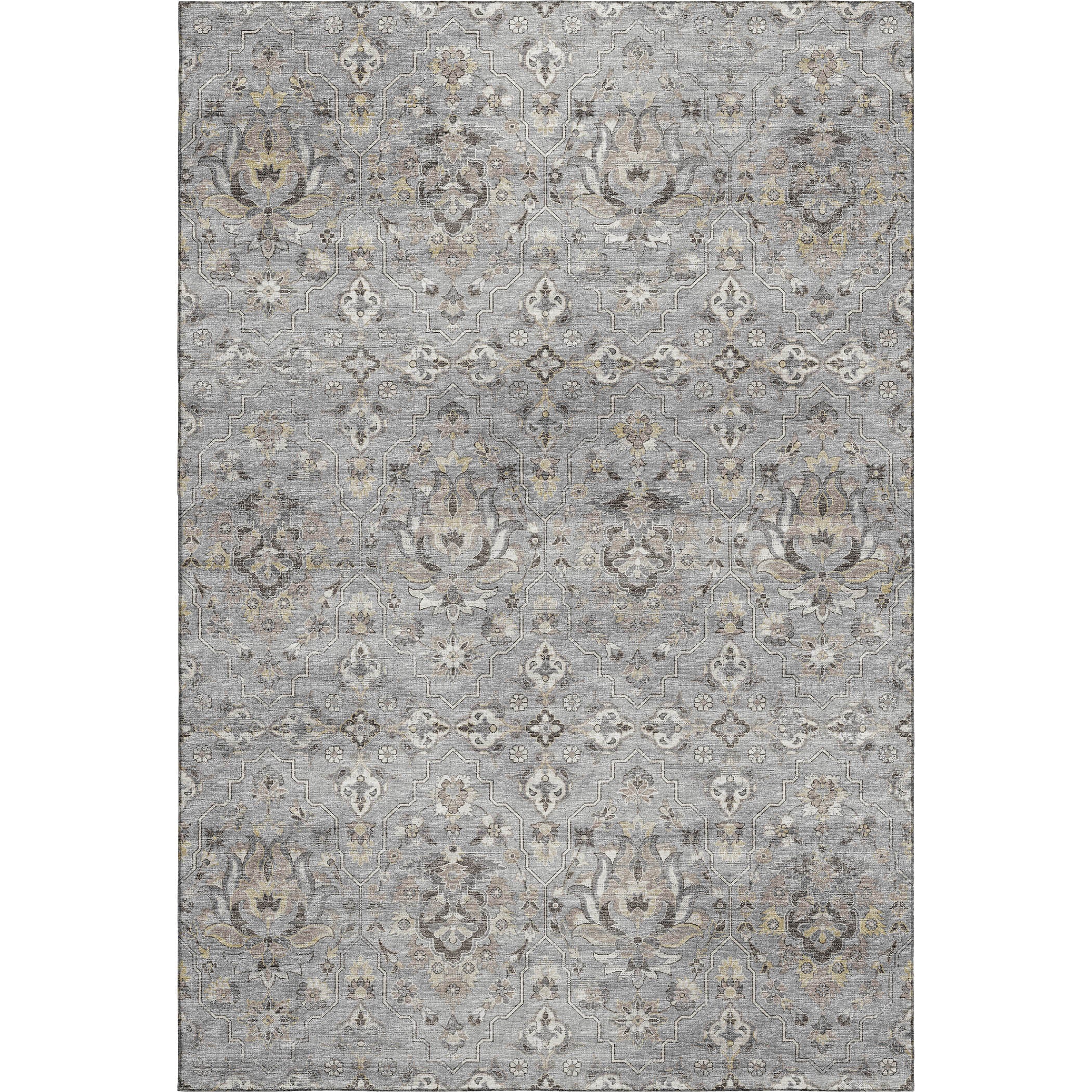 Ghent Machine Washable Traditional Ash Gray Rug 2'6" x 3'10" #shape_Rectangle
