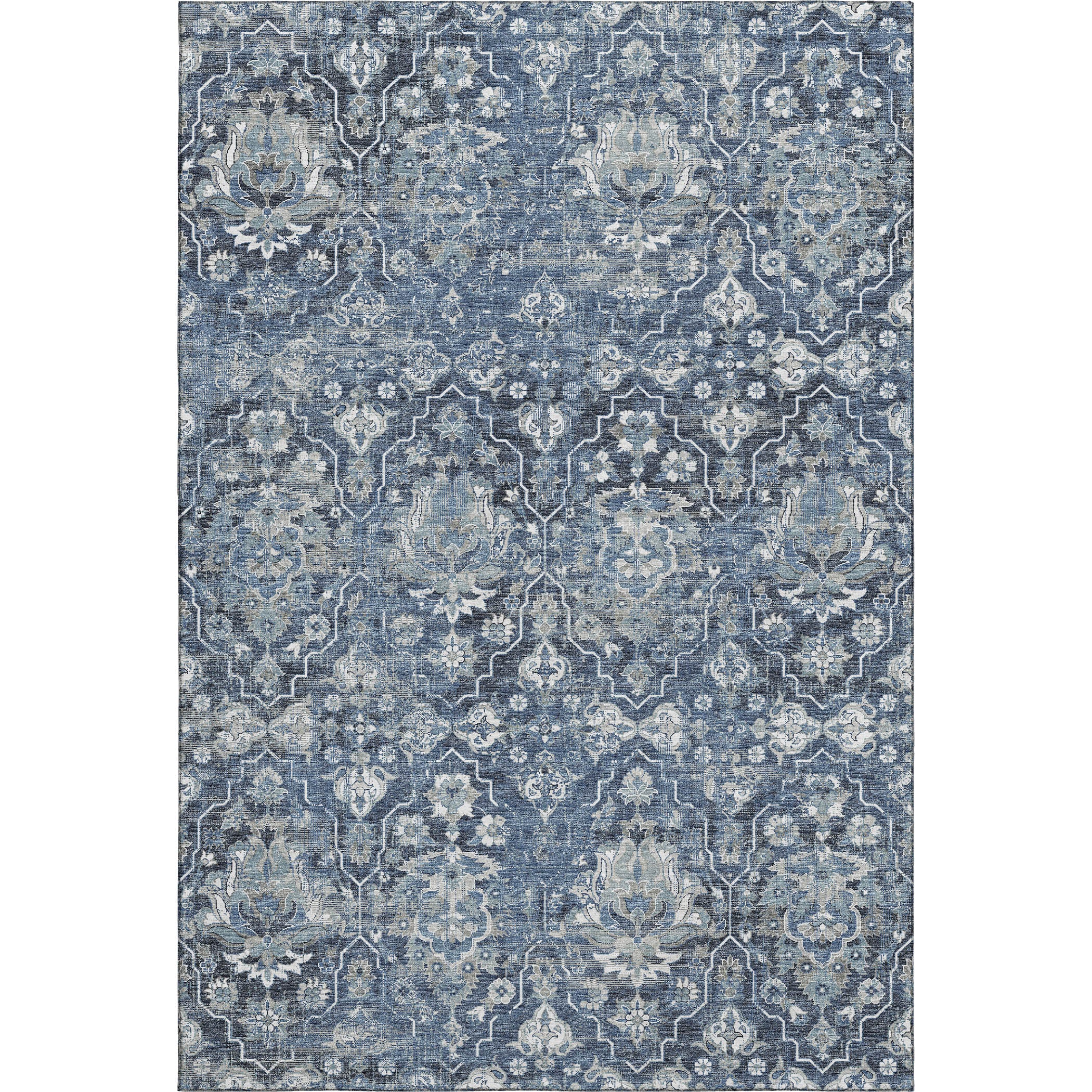 Ghent Machine Washable Traditional Blue Rug 2'6" x 3'10" #shape_Rectangle