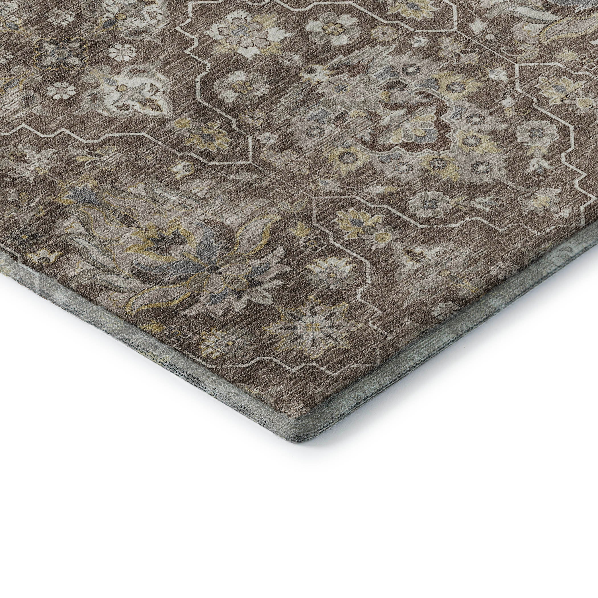Ghent Machine Washable Traditional Driftwood Brown Rug 1'8" x 2'6" #shape_Rectangle