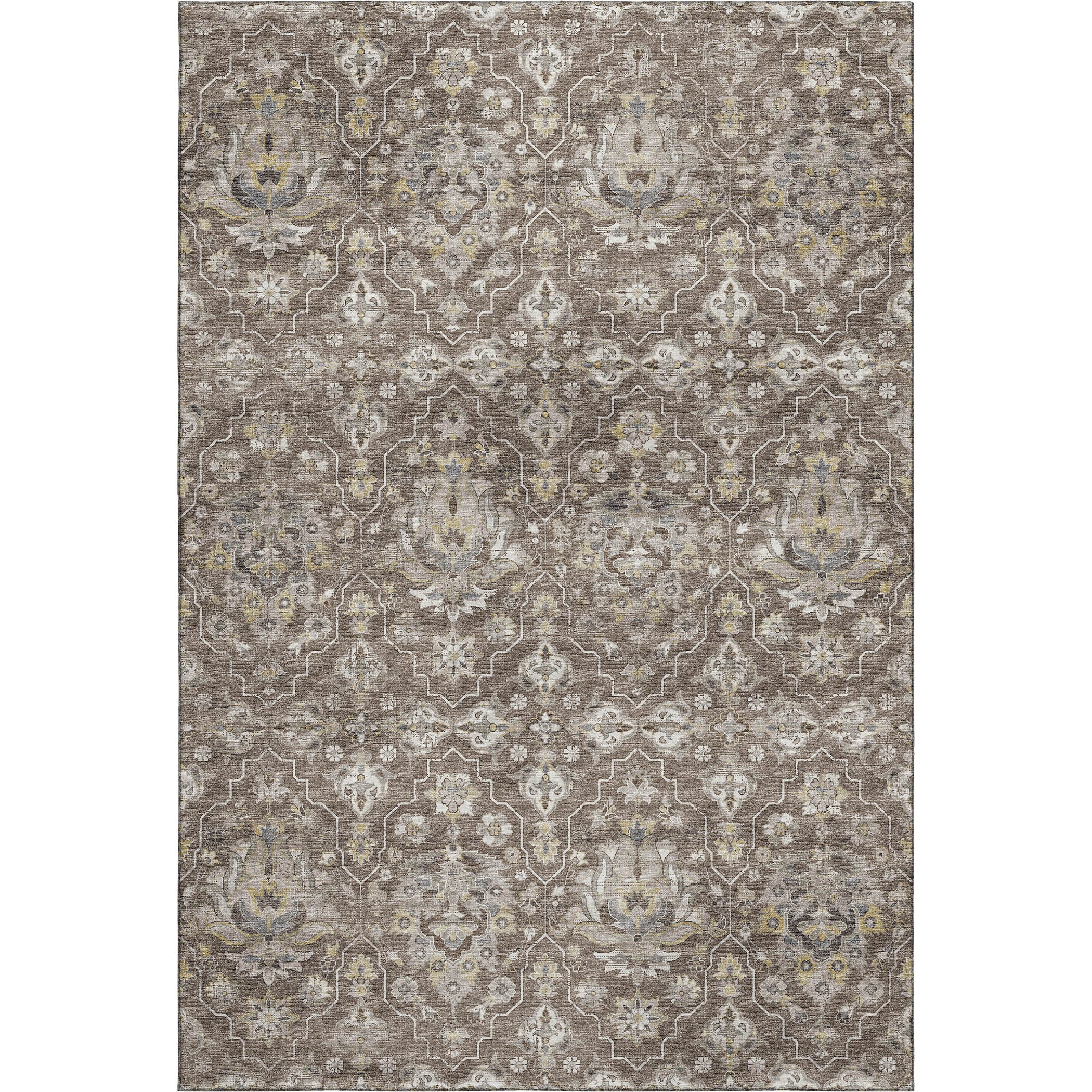Ghent Machine Washable Traditional Driftwood Brown Rug 2'6" x 3'10" #shape_Rectangle