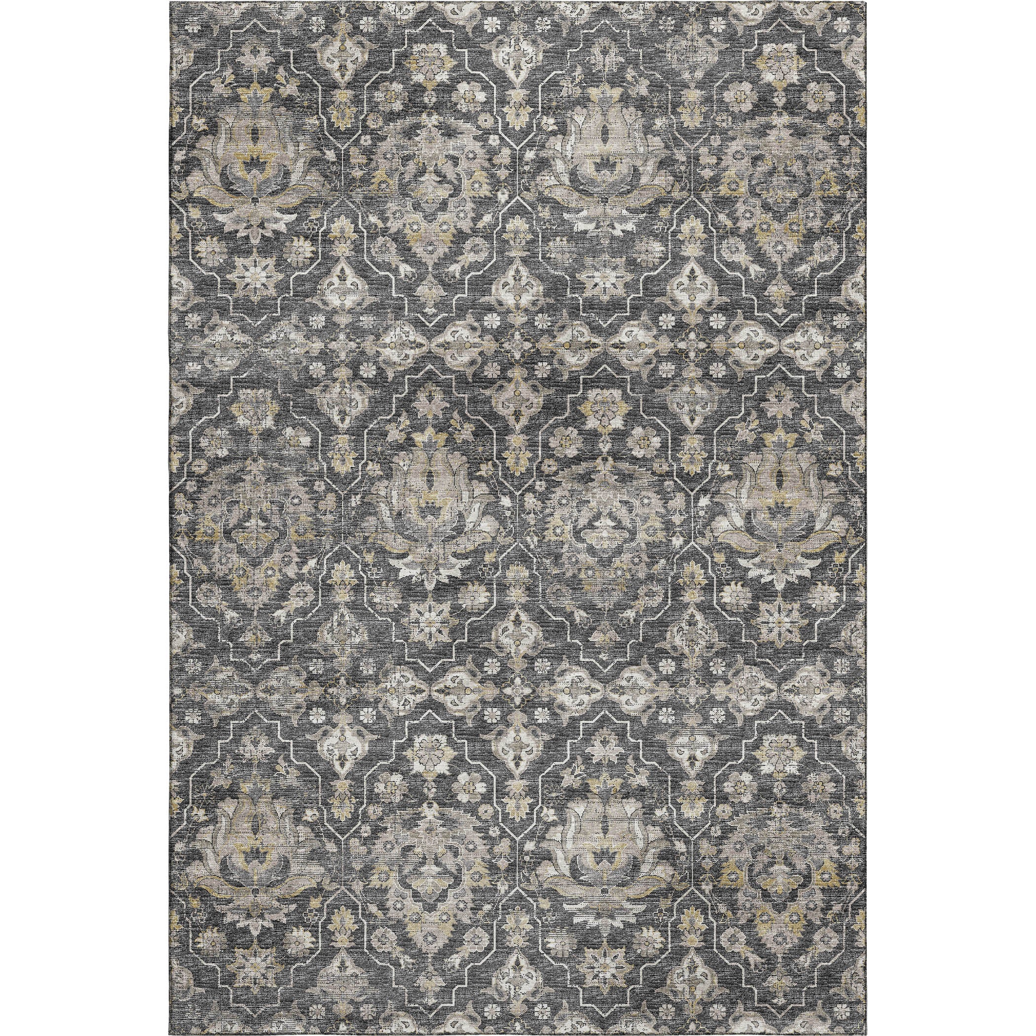 Ghent Machine Washable Traditional Shadow Gray Rug 2'6" x 3'10" #shape_Rectangle