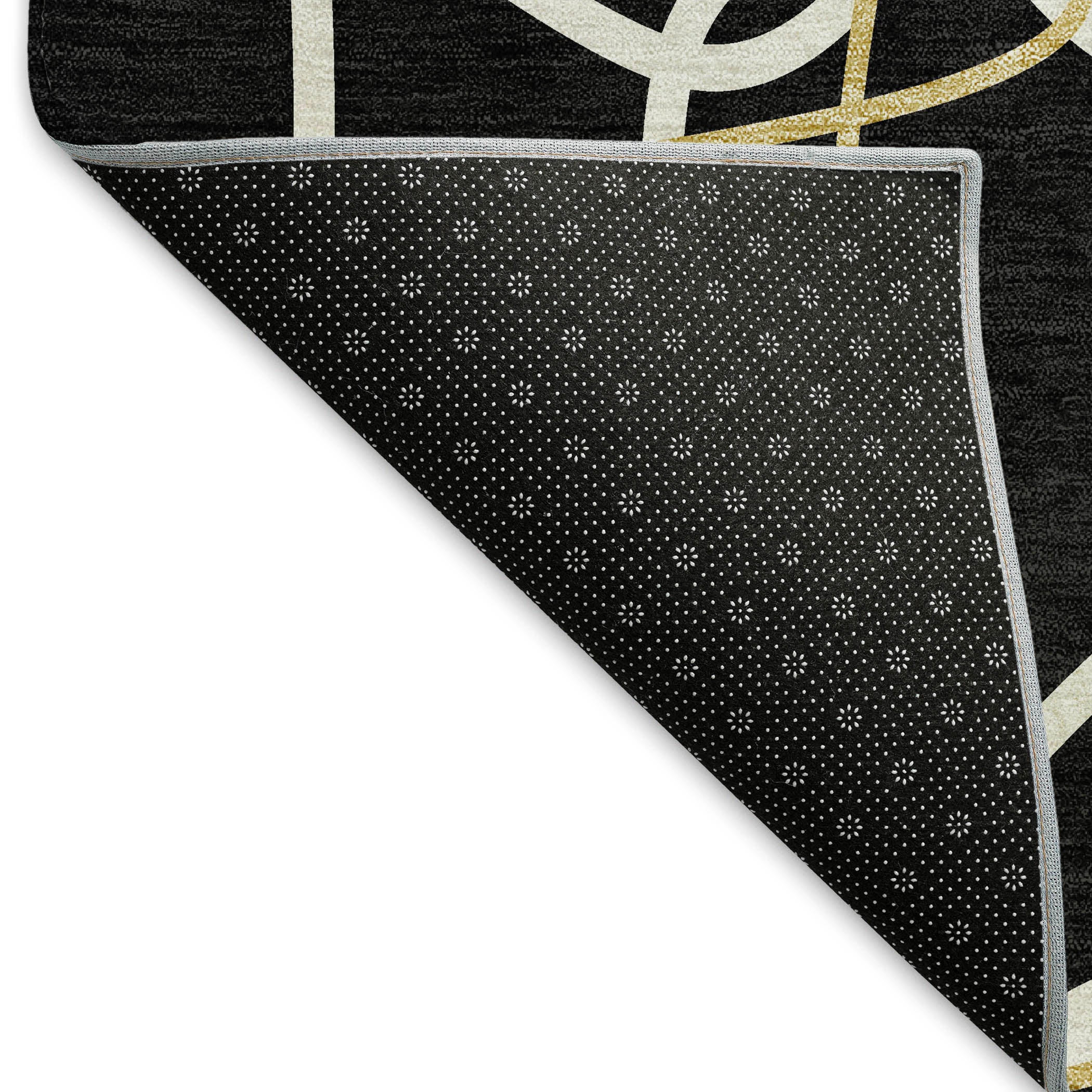 Cusco Machine Washable Transitional Black Rug 1'8" x 2'6" #shape_Rectangle