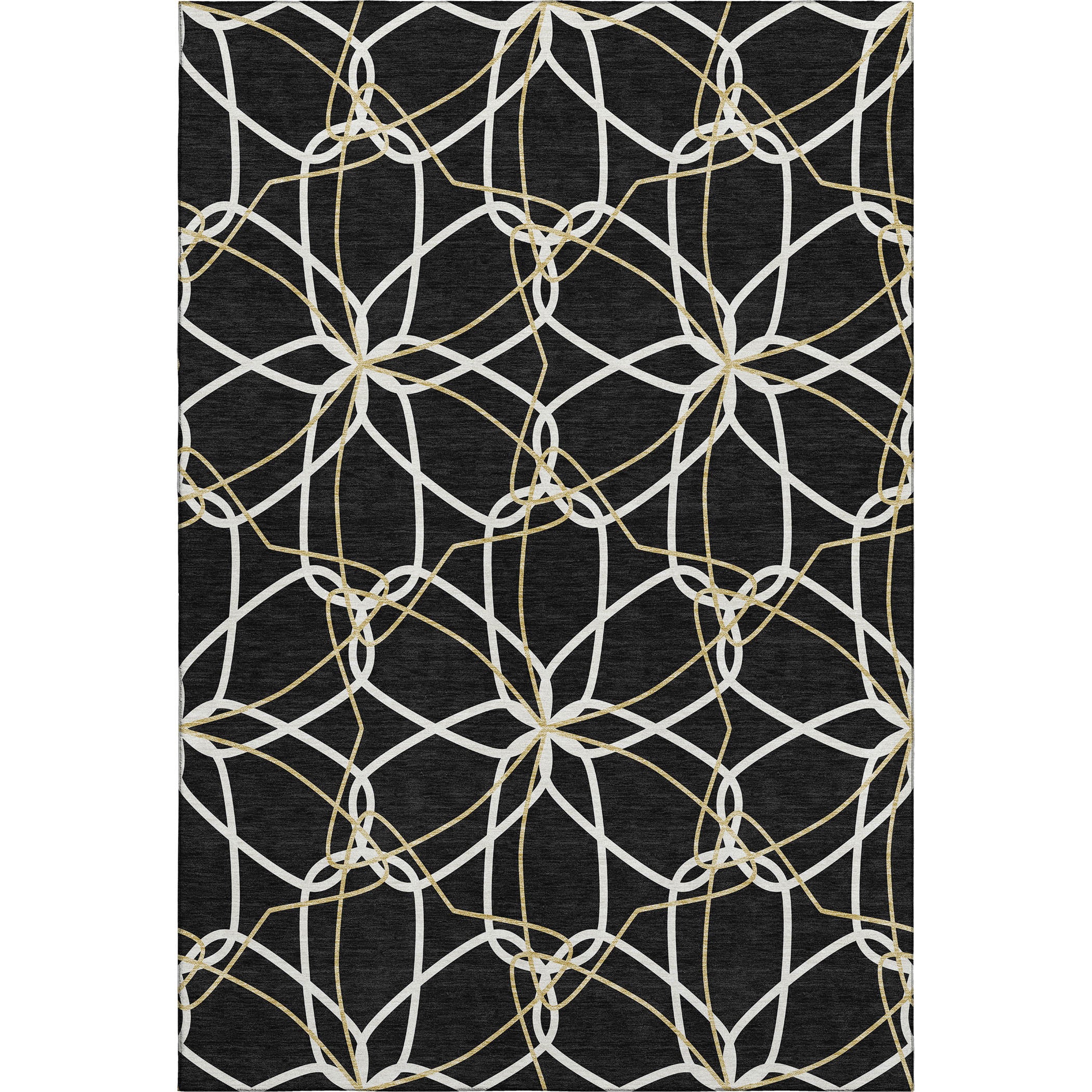 Cusco Machine Washable Transitional Black Rug 2'6" x 3'10" #shape_Rectangle