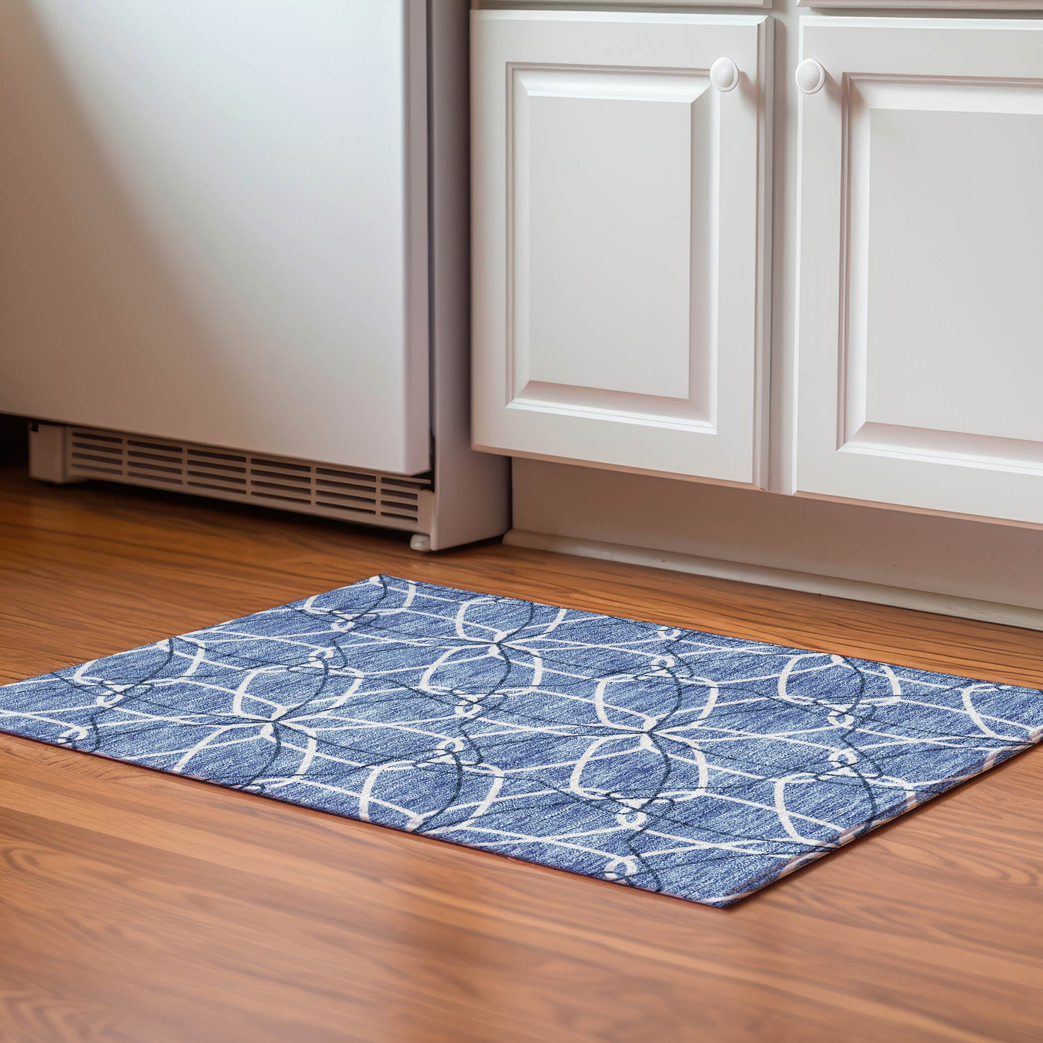 Cusco Machine Washable Transitional Denim Blue Rug 1'8" x 2'6" #shape_Rectangle