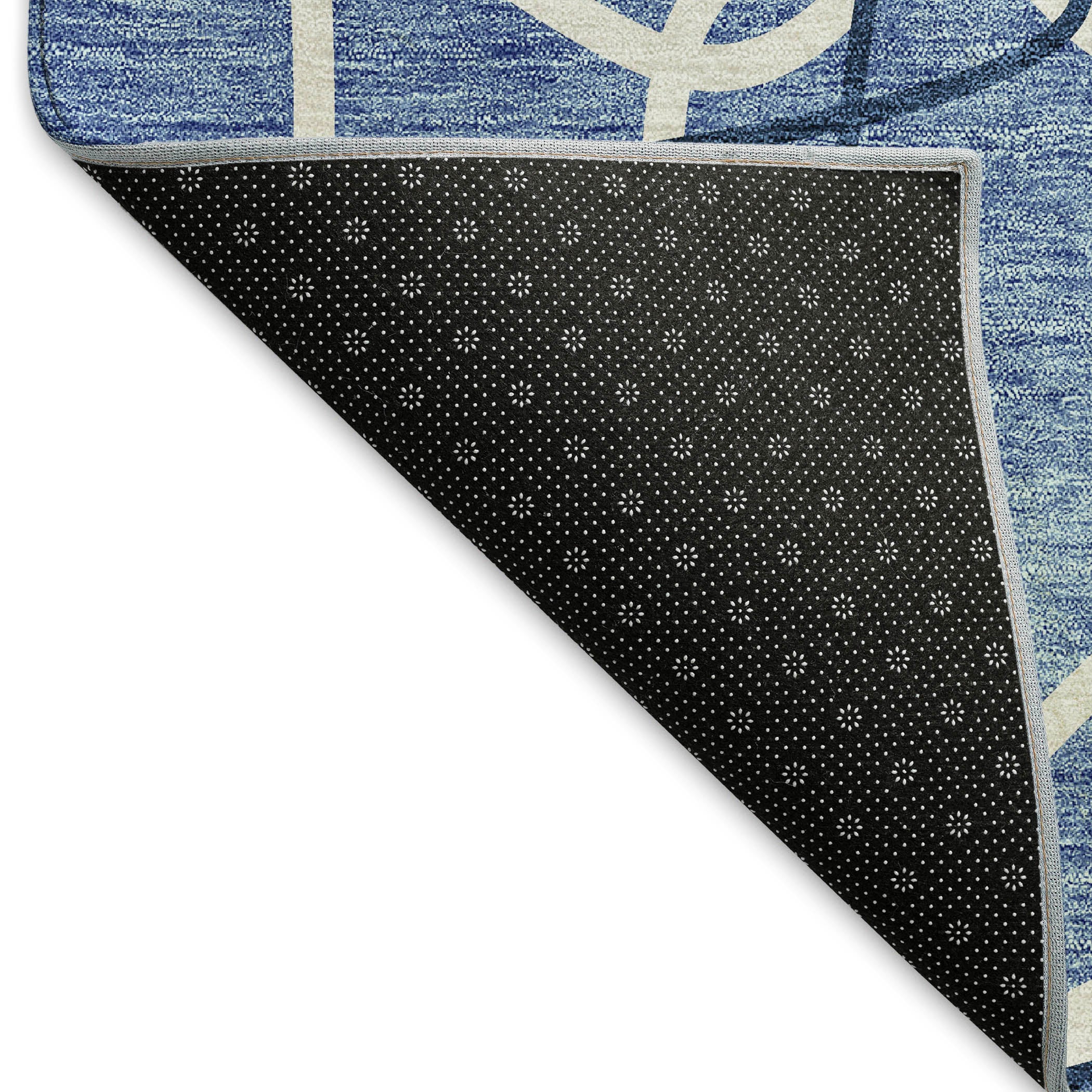 Cusco Machine Washable Transitional Denim Blue Rug 1'8" x 2'6" #shape_Rectangle