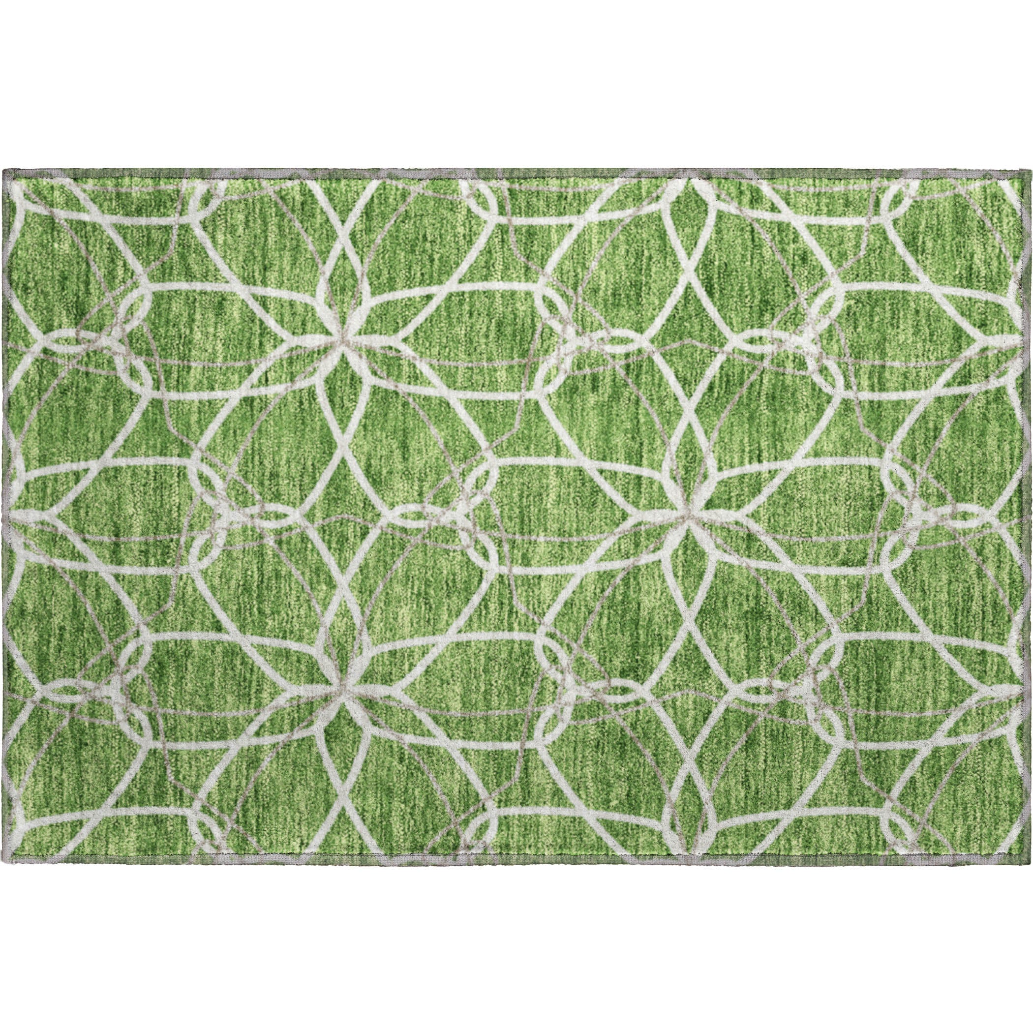 Cusco Machine Washable Transitional Green Rug 1'8" x 2'6" #shape_Rectangle