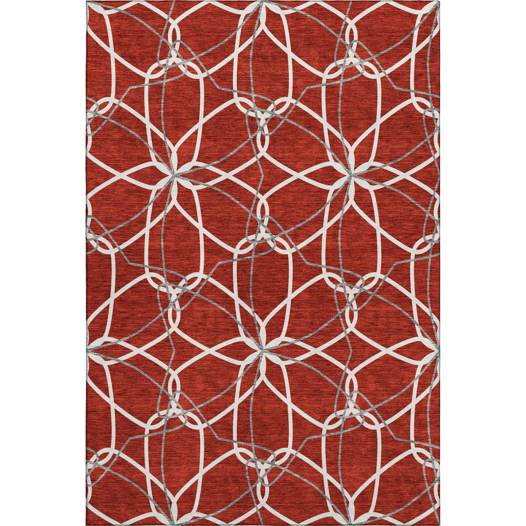 Cusco Machine Washable Transitional Red Rug 2'6" x 3'10" #shape_Rectangle