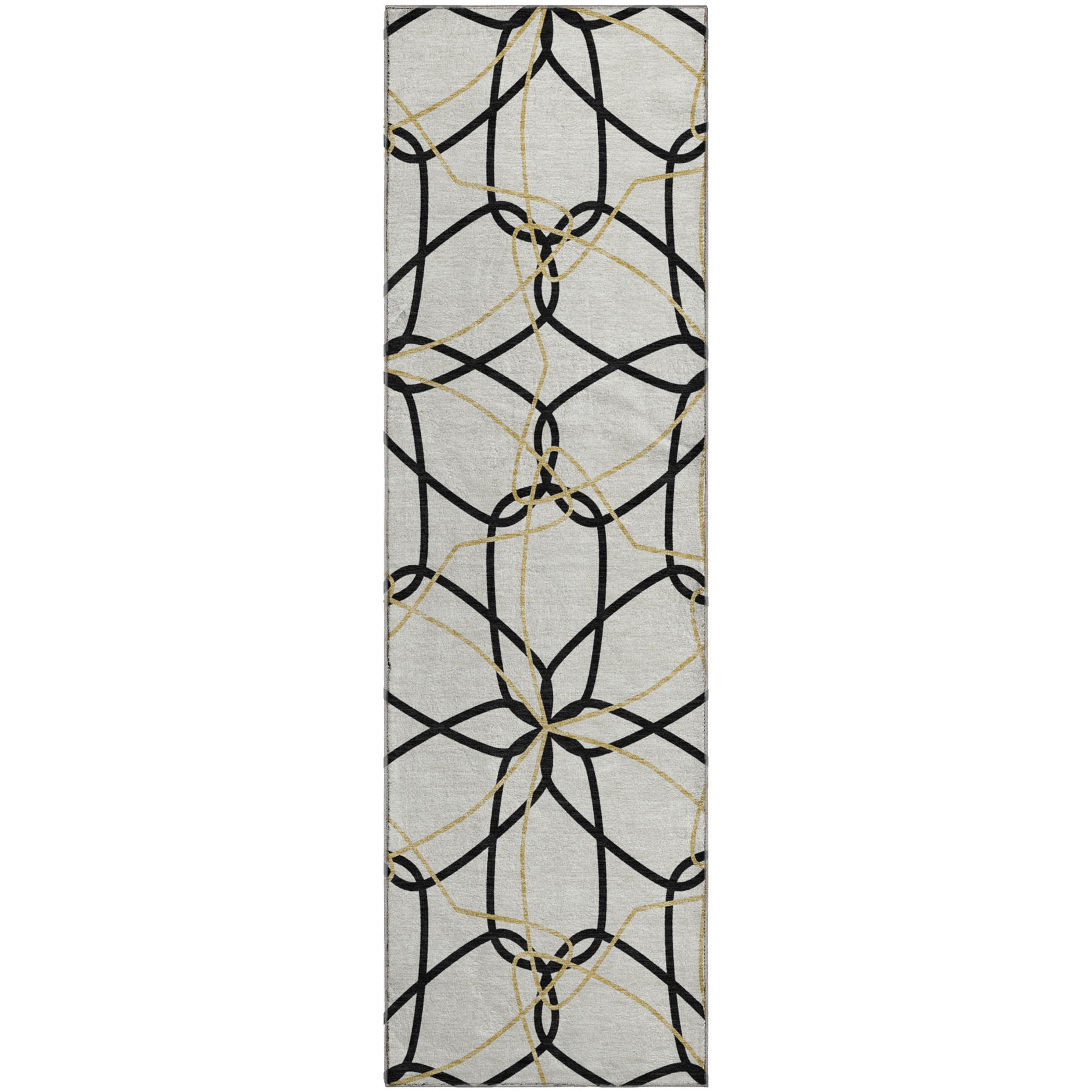 Cusco Machine Washable Transitional White Ivory Rug 2'3" x 7'6" #shape_Runner
