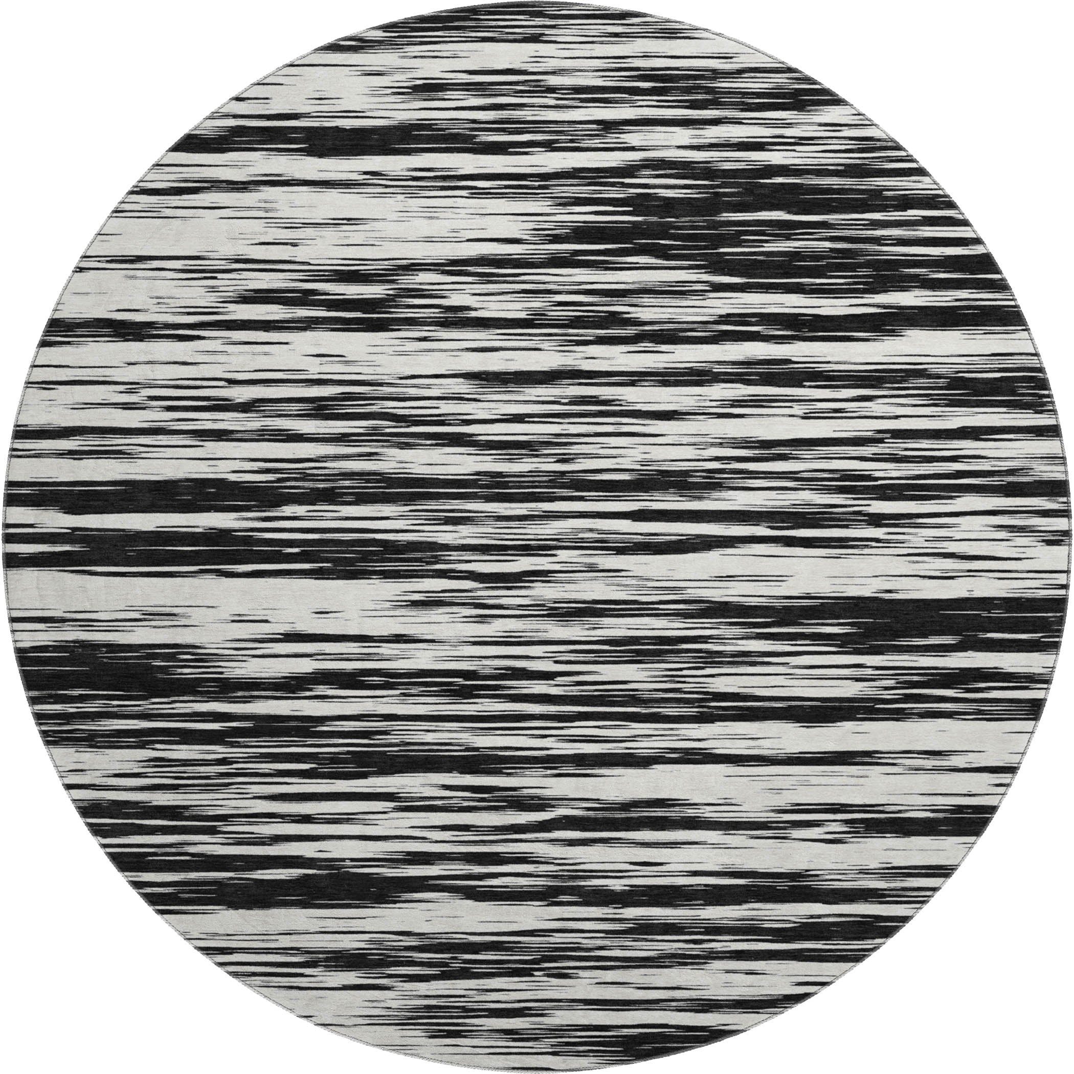 Montevideo Machine Washable Transitional Black Rug 8' x 8' #shape_Round