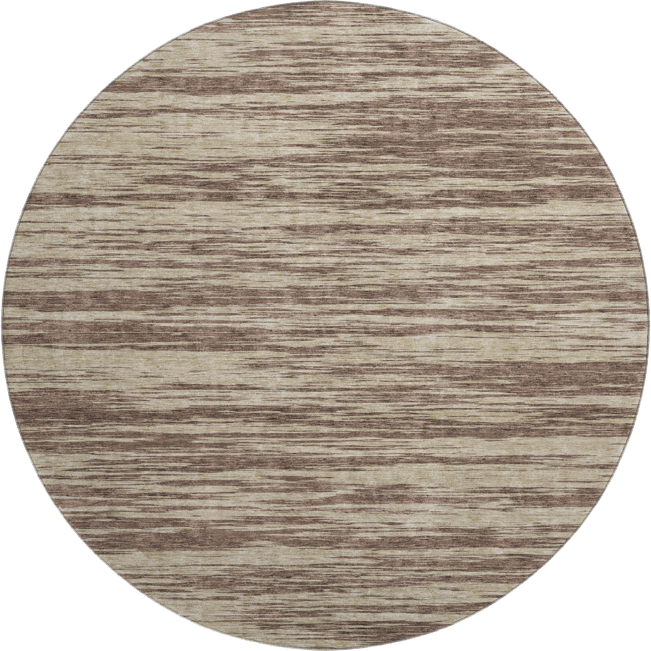 Montevideo Machine Washable Transitional Brown Rug 8' x 8' #shape_Round
