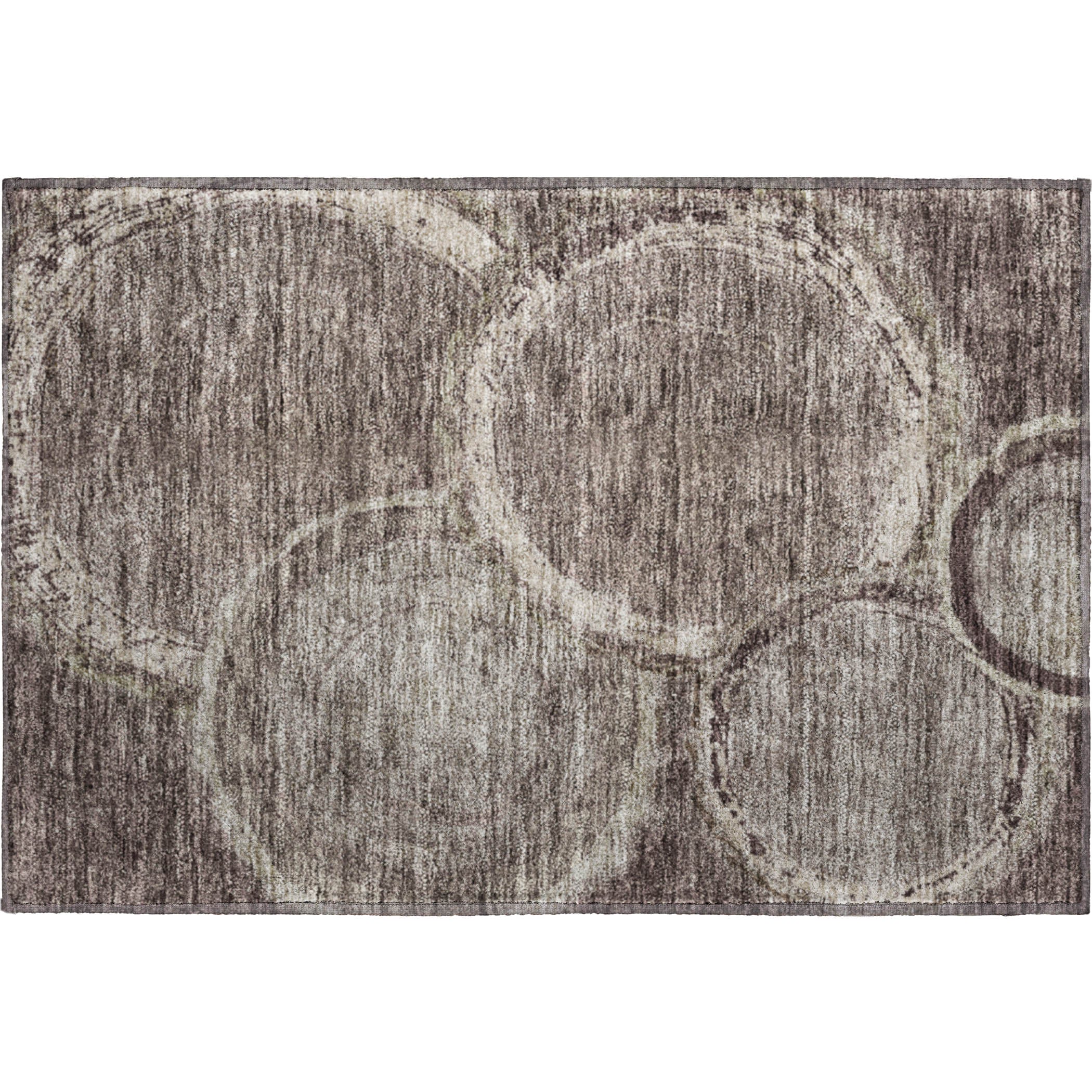 Kotor Machine Washable Transitional Chocolate Brown Rug 1'8" x 2'6" #shape_Rectangle