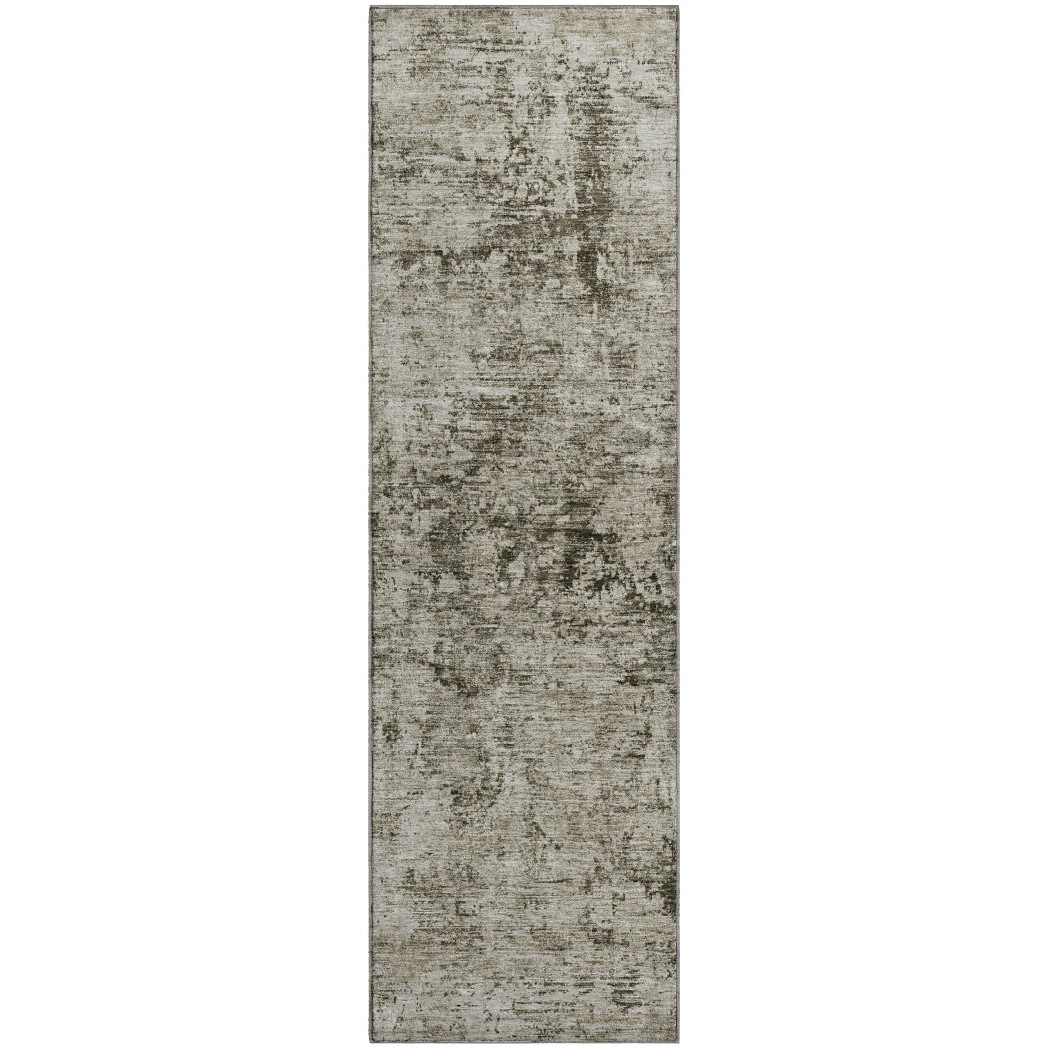 Kyoto Machine Washable Transitional Beige Brown Rug 2'3" x 7'6" #shape_Runner