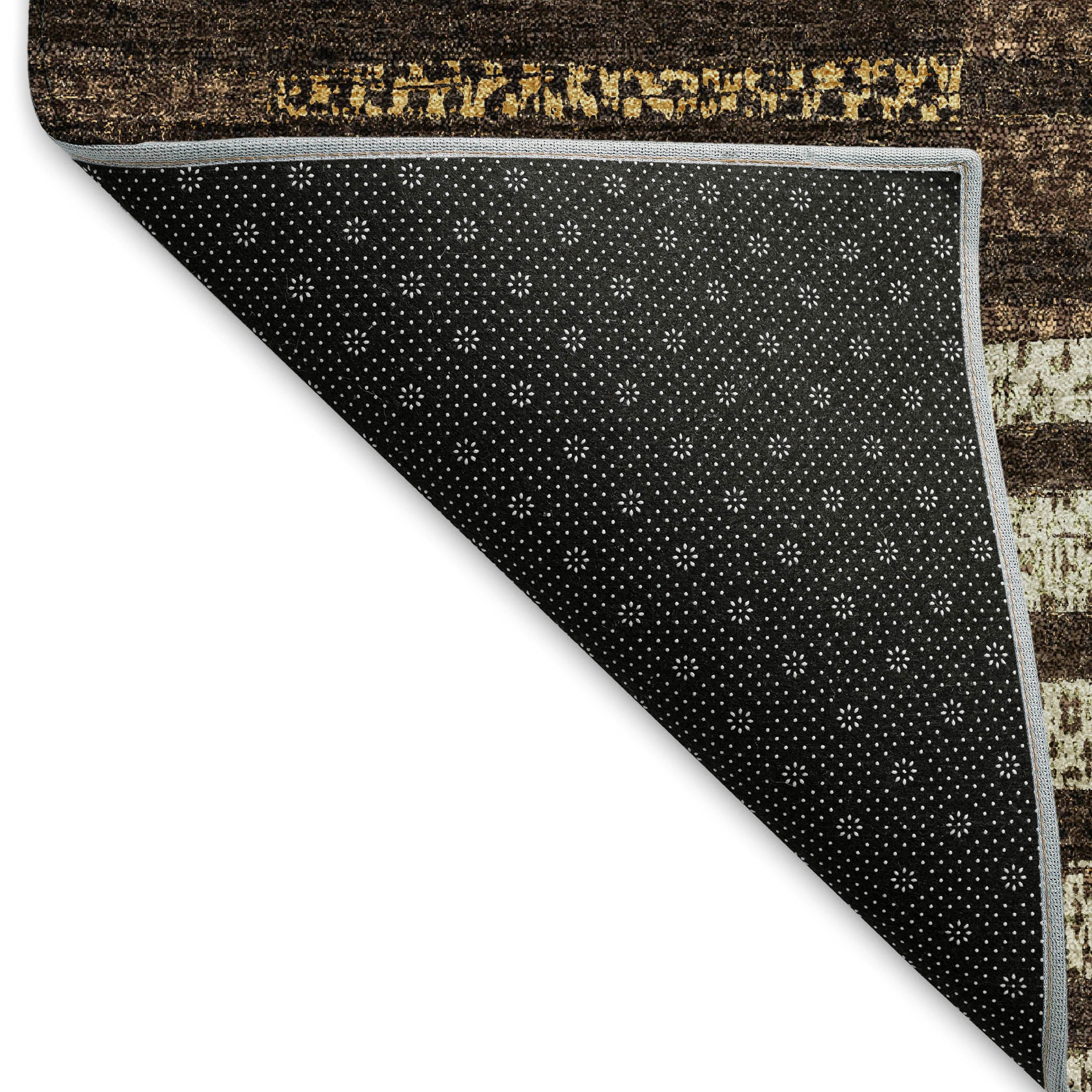 Mostar Machine Washable Transitional Chocolate Brown Rug 1'8" x 2'6" #shape_Rectangle