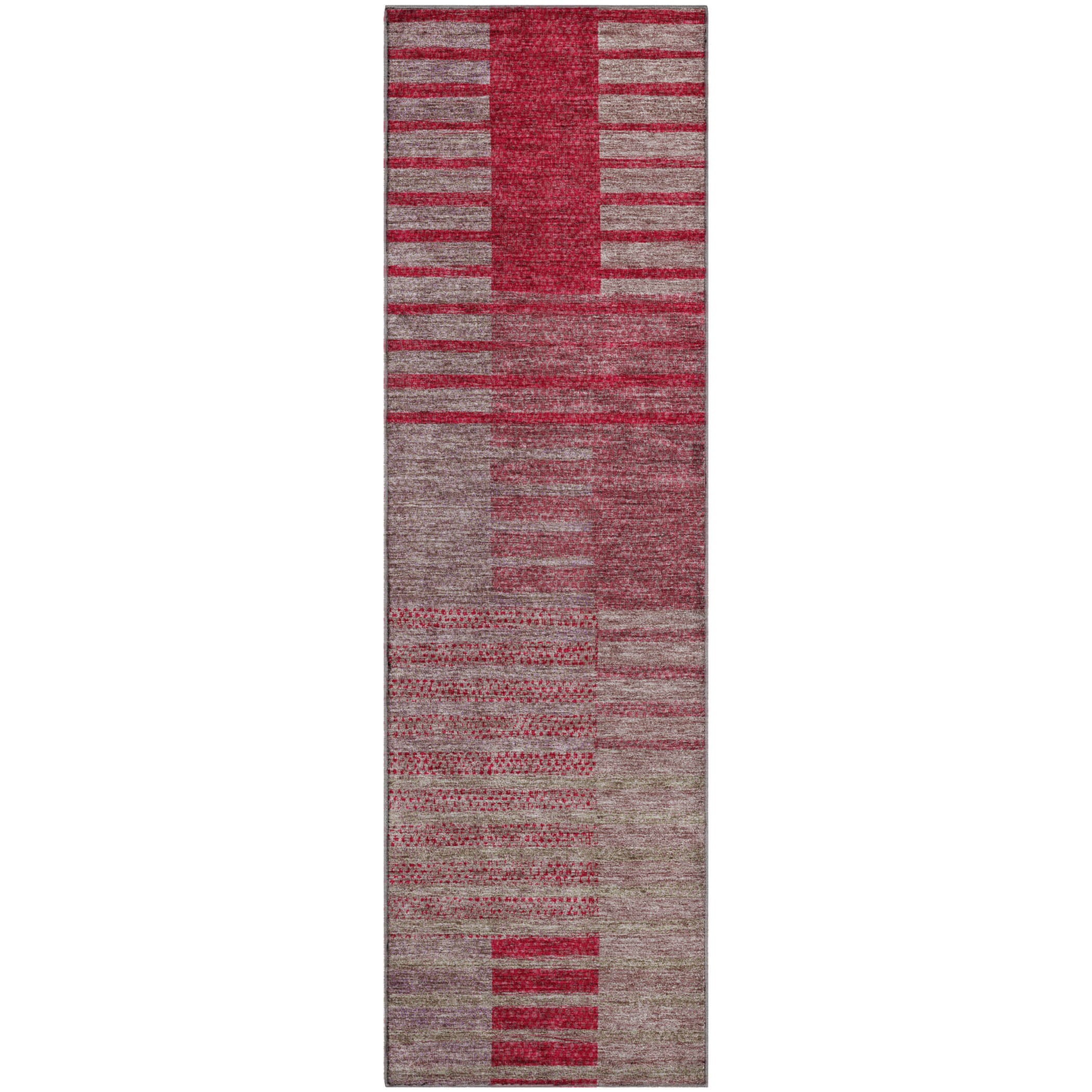 Mostar Machine Washable Transitional Garnet Red Rug 2'3" x 7'6" #shape_Runner
