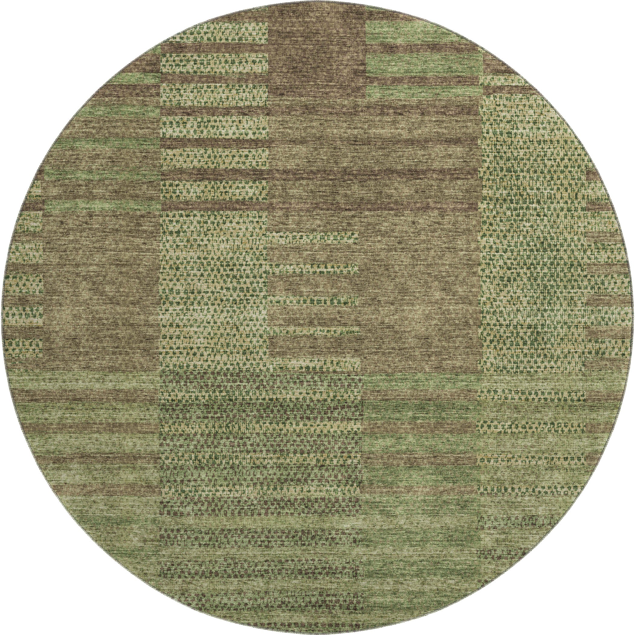 Mostar Machine Washable Transitional Mocha Brown Rug 8' x 8' #shape_Round