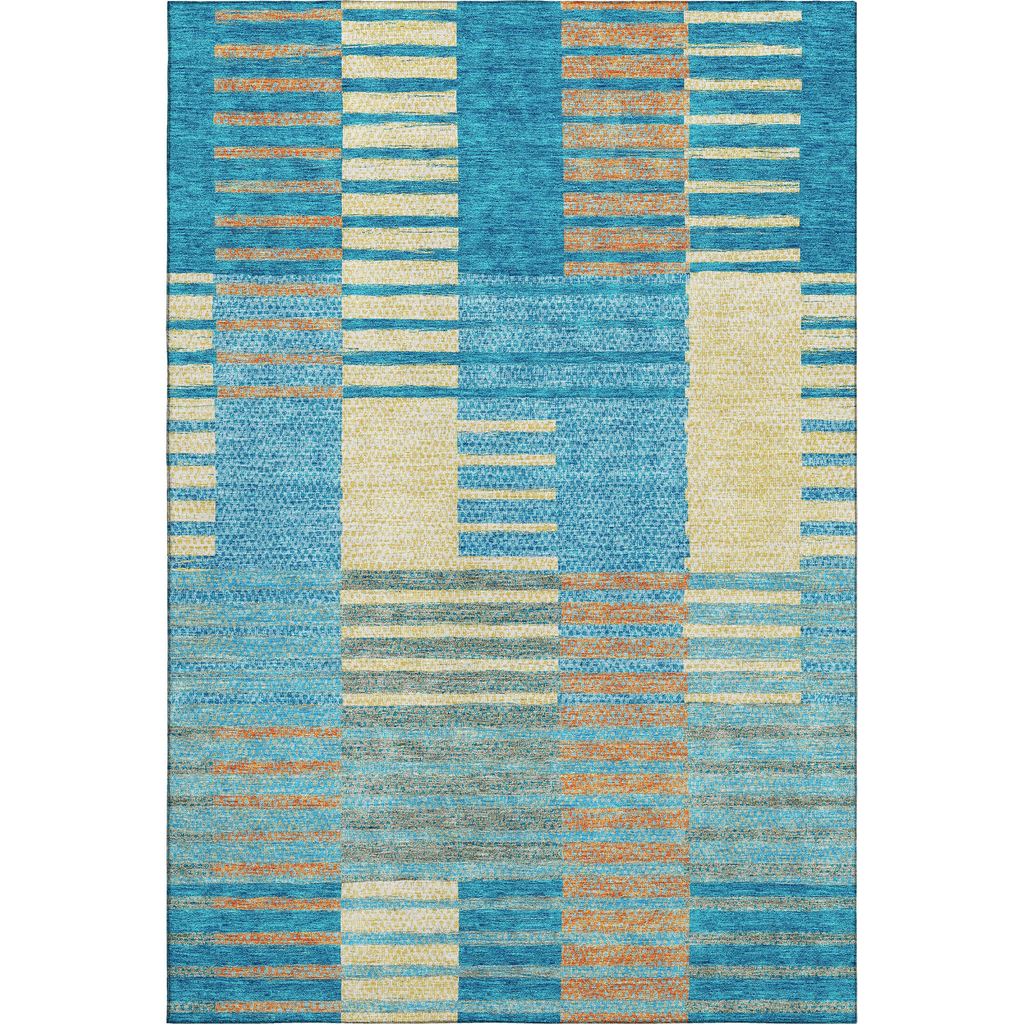 Mostar Machine Washable Transitional Teal Rug 2'6" x 3'10" #shape_Rectangle