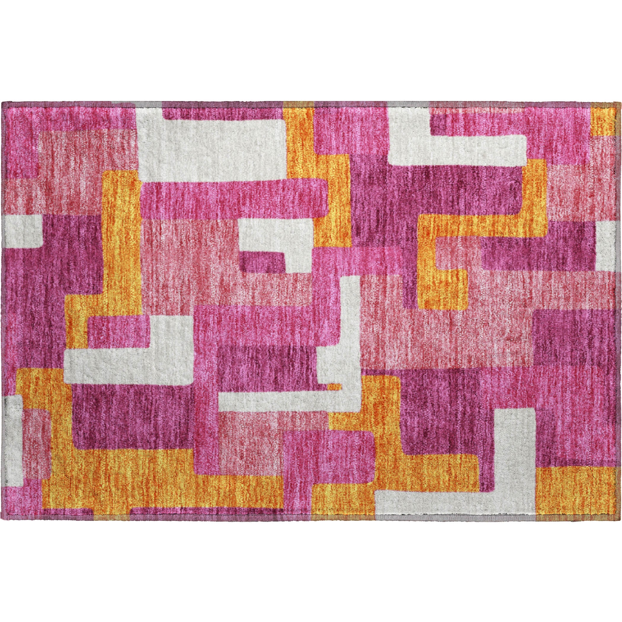 Salzburg Machine Washable Transitional Pink Rug 1'8" x 2'6" #shape_Rectangle