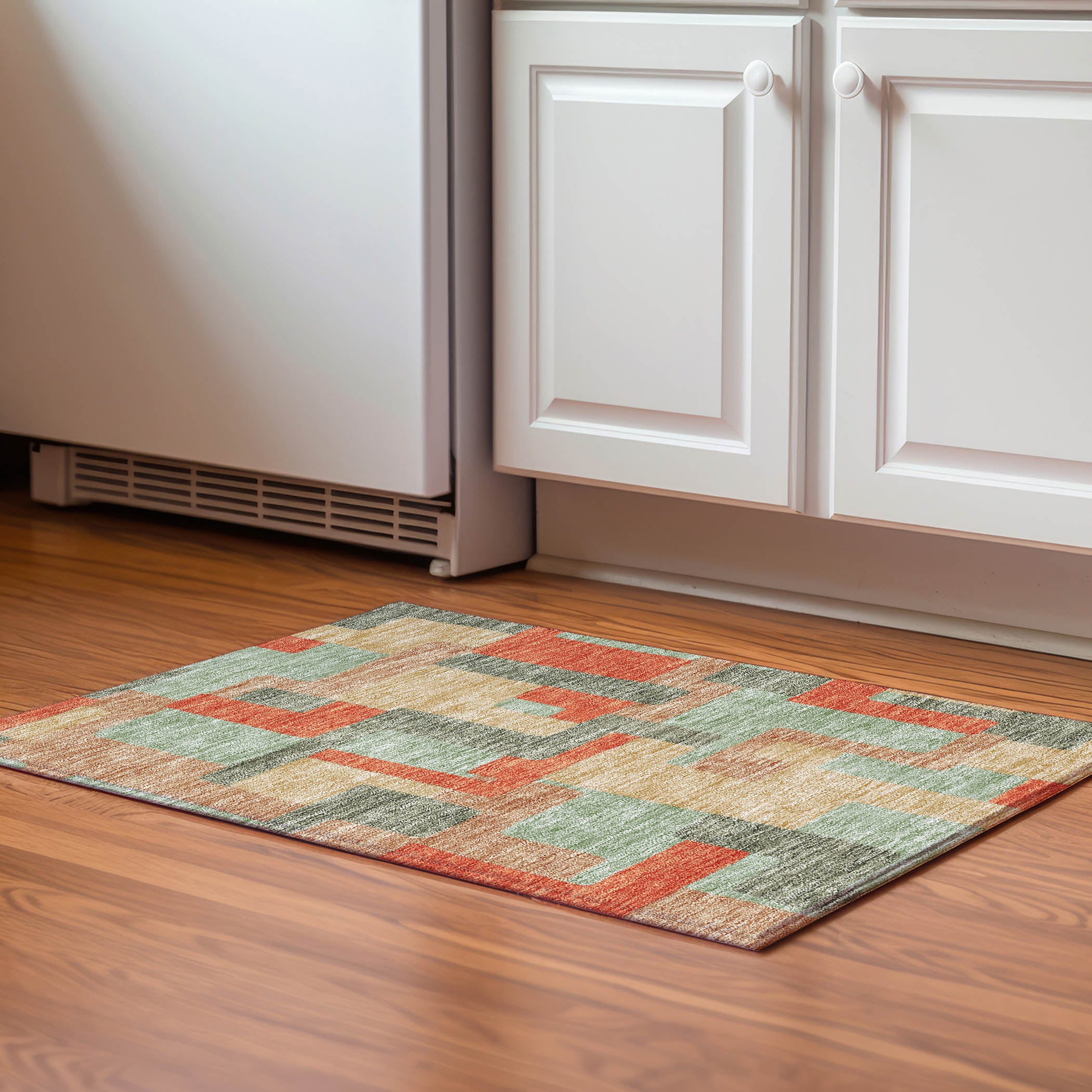 Salzburg Machine Washable Transitional Sage Green Rug 1'8" x 2'6" #shape_Rectangle