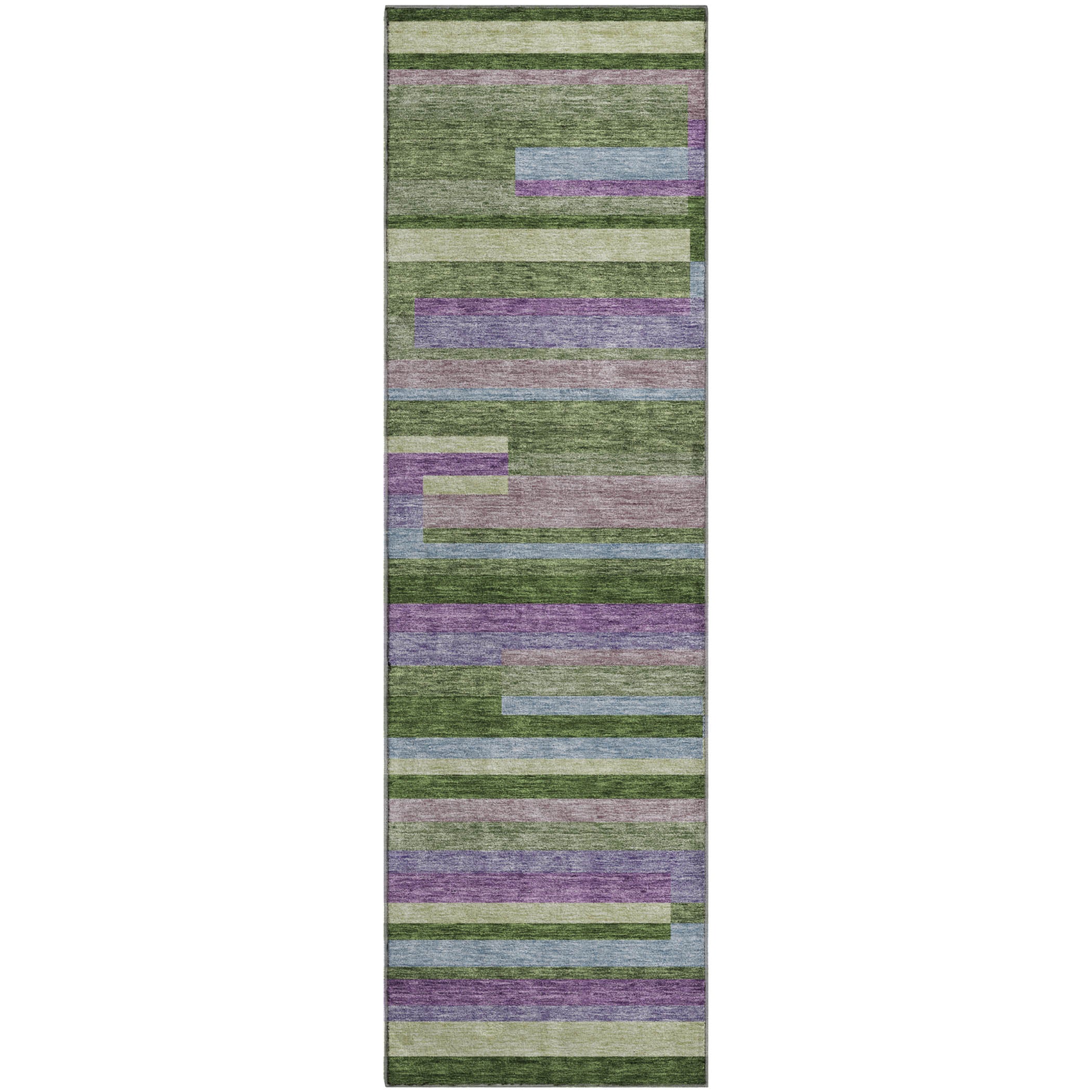 Tallinn Machine Washable Transitional Cactus Green Rug 2'3" x 7'6" #shape_Runner