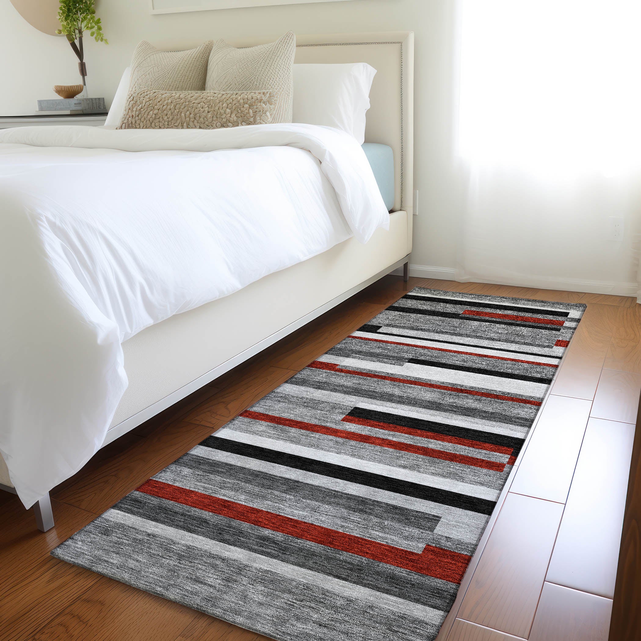 Tallinn Machine Washable Transitional Gray Rug 2'3" x 7'6" #shape_Runner