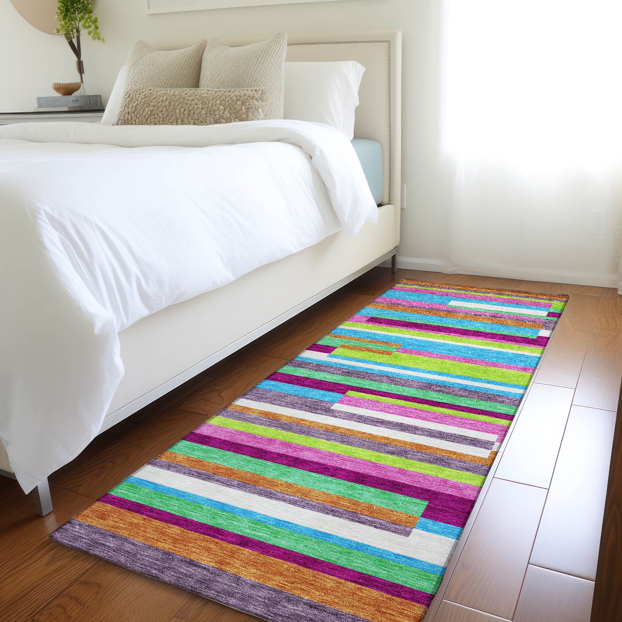 Tallinn Machine Washable Transitional Lavender Purple Rug 2'3" x 7'6" #shape_Runner