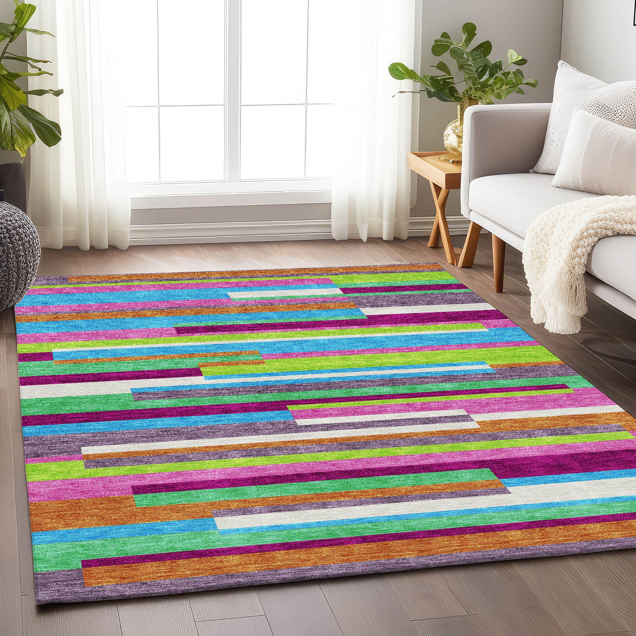Tallinn Machine Washable Transitional Lavender Purple Rug 2'6" x 3'10" #shape_Rectangle