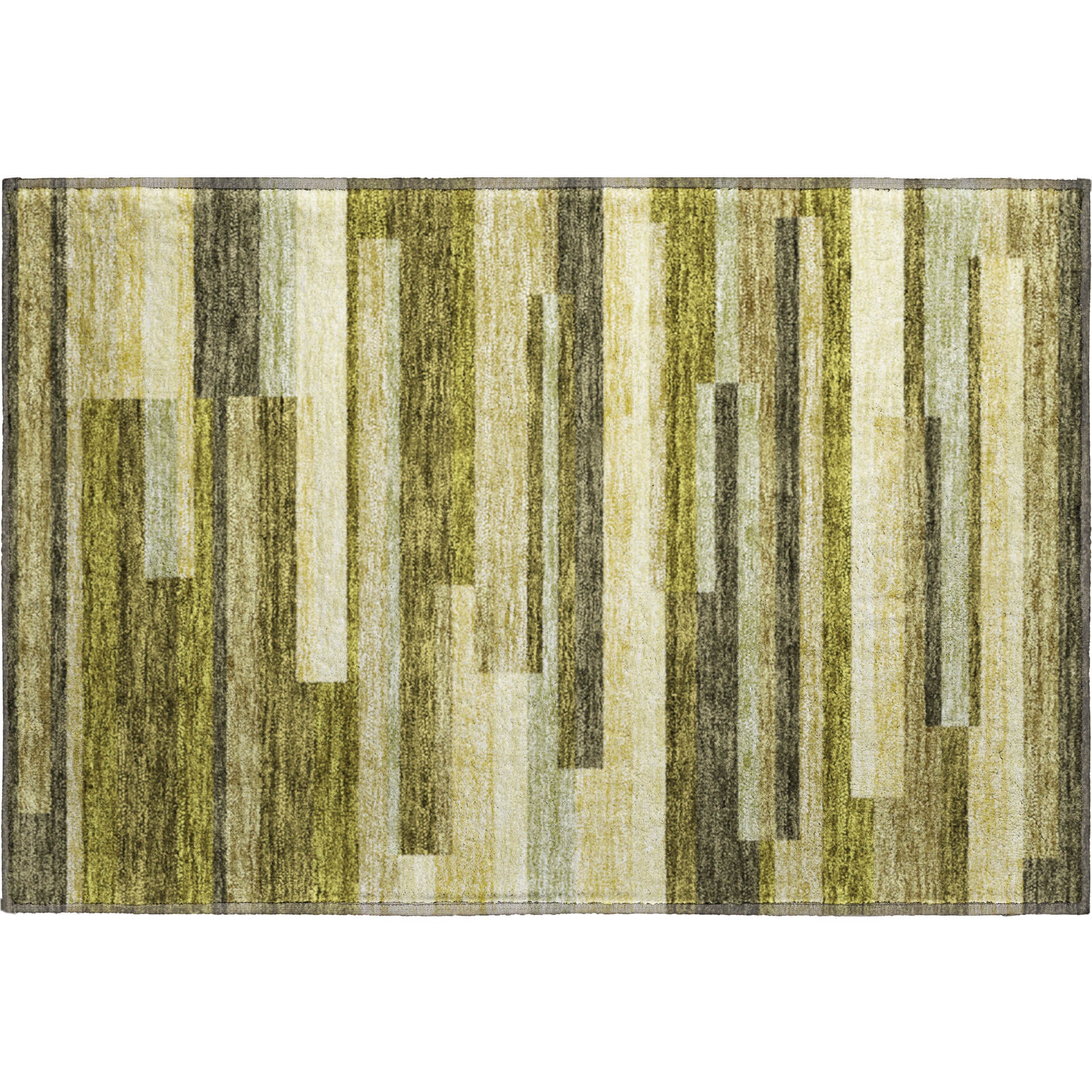 Tallinn Machine Washable Transitional Olive Green Rug 1'8" x 2'6" #shape_Rectangle