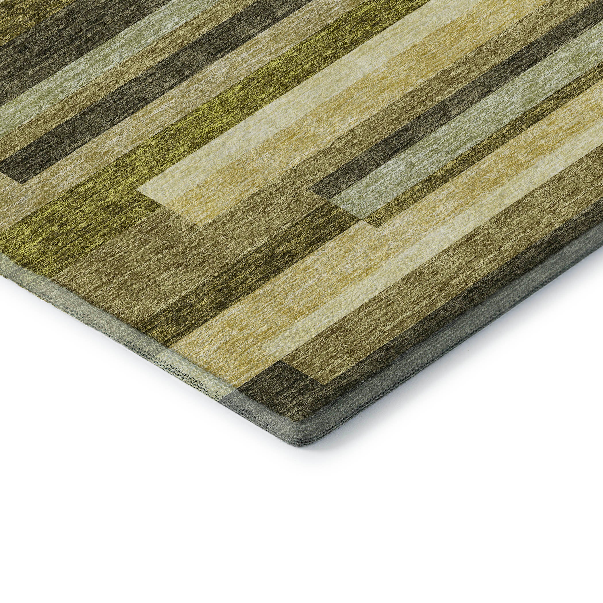 Tallinn Machine Washable Transitional Olive Green Rug 1'8" x 2'6" #shape_Rectangle