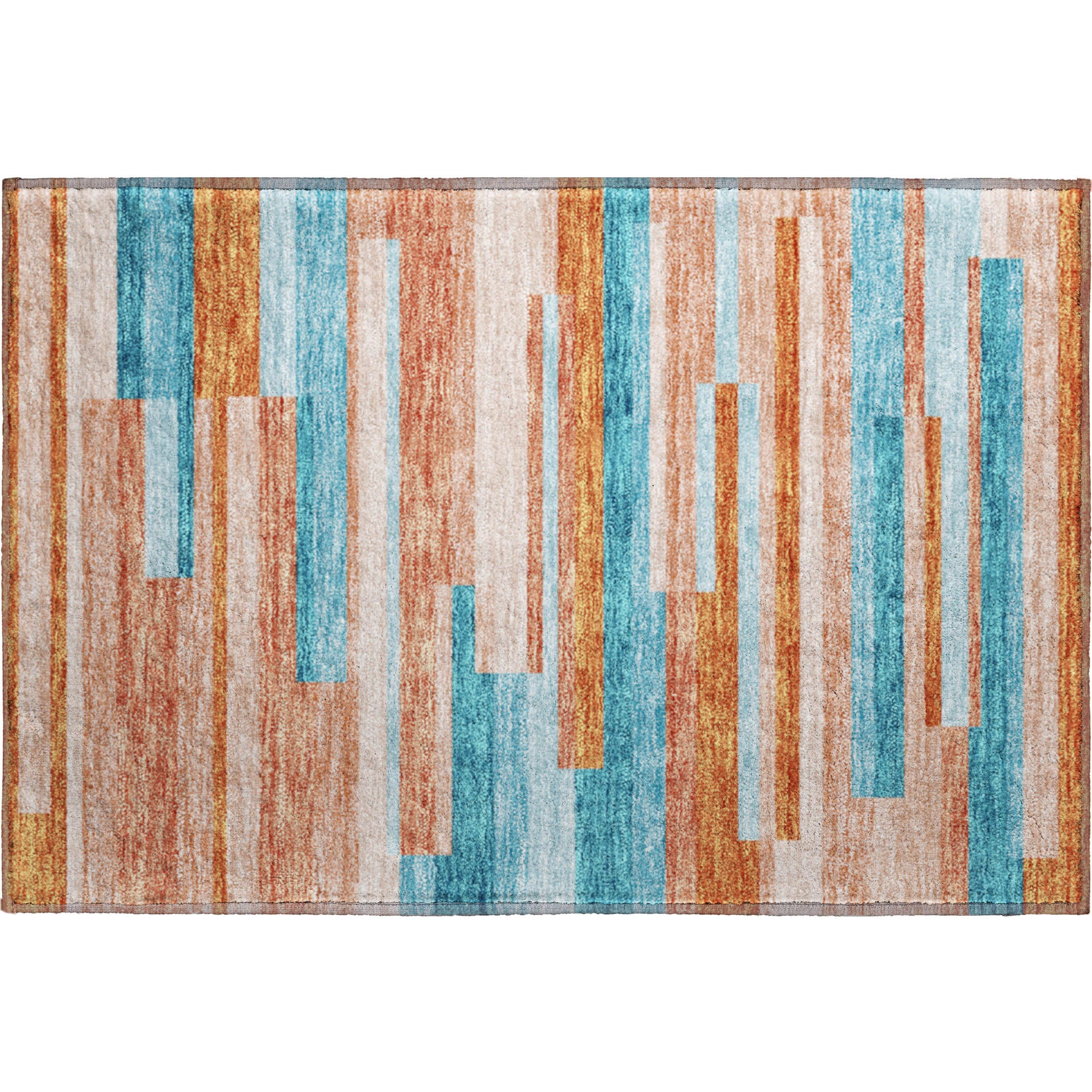 Tallinn Machine Washable Transitional Orange Rug 1'8" x 2'6" #shape_Rectangle