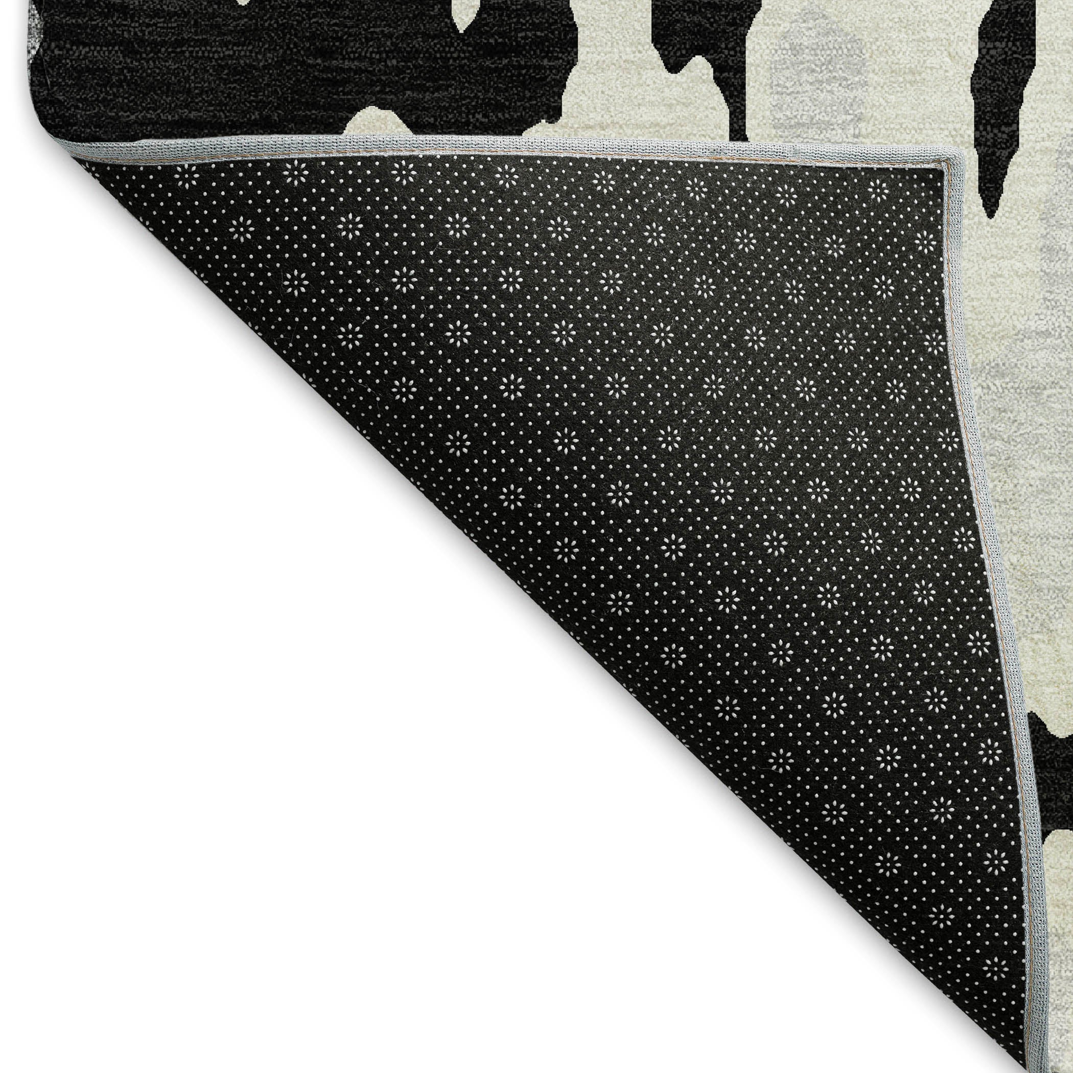 Seoul Machine Washable Transitional Black Rug 1'8" x 2'6" #shape_Rectangle