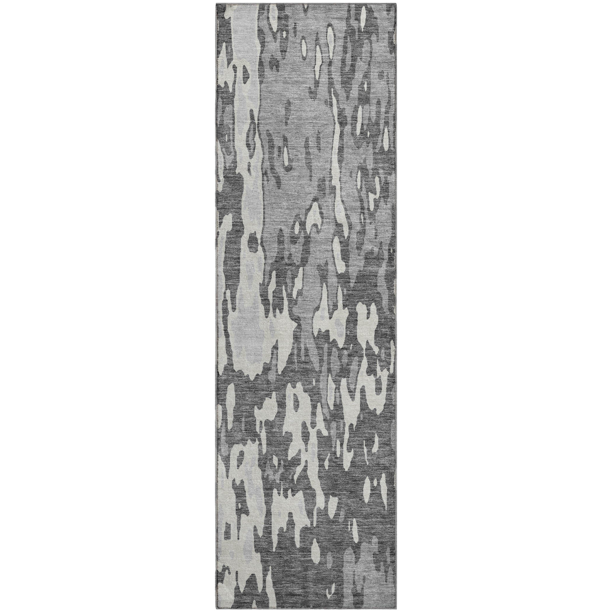 Seoul Machine Washable Transitional Gray Rug 2'3" x 7'6" #shape_Runner