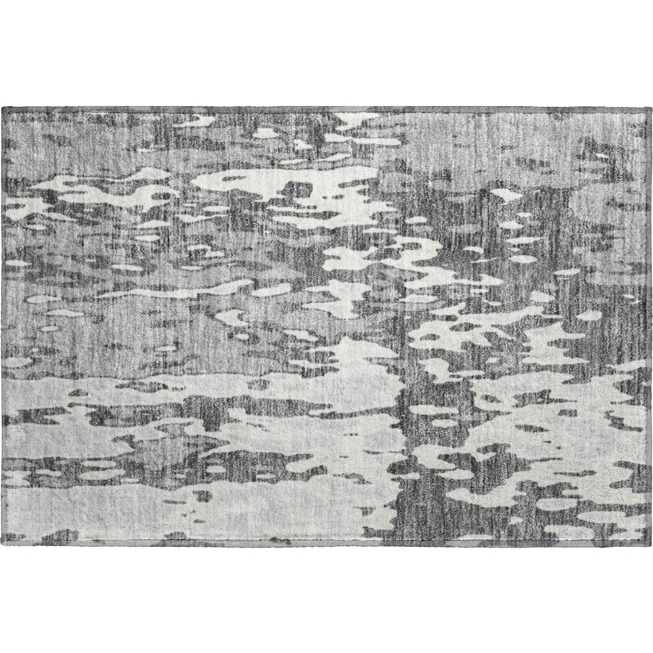 Seoul Machine Washable Transitional Gray Rug 1'8" x 2'6" #shape_Rectangle