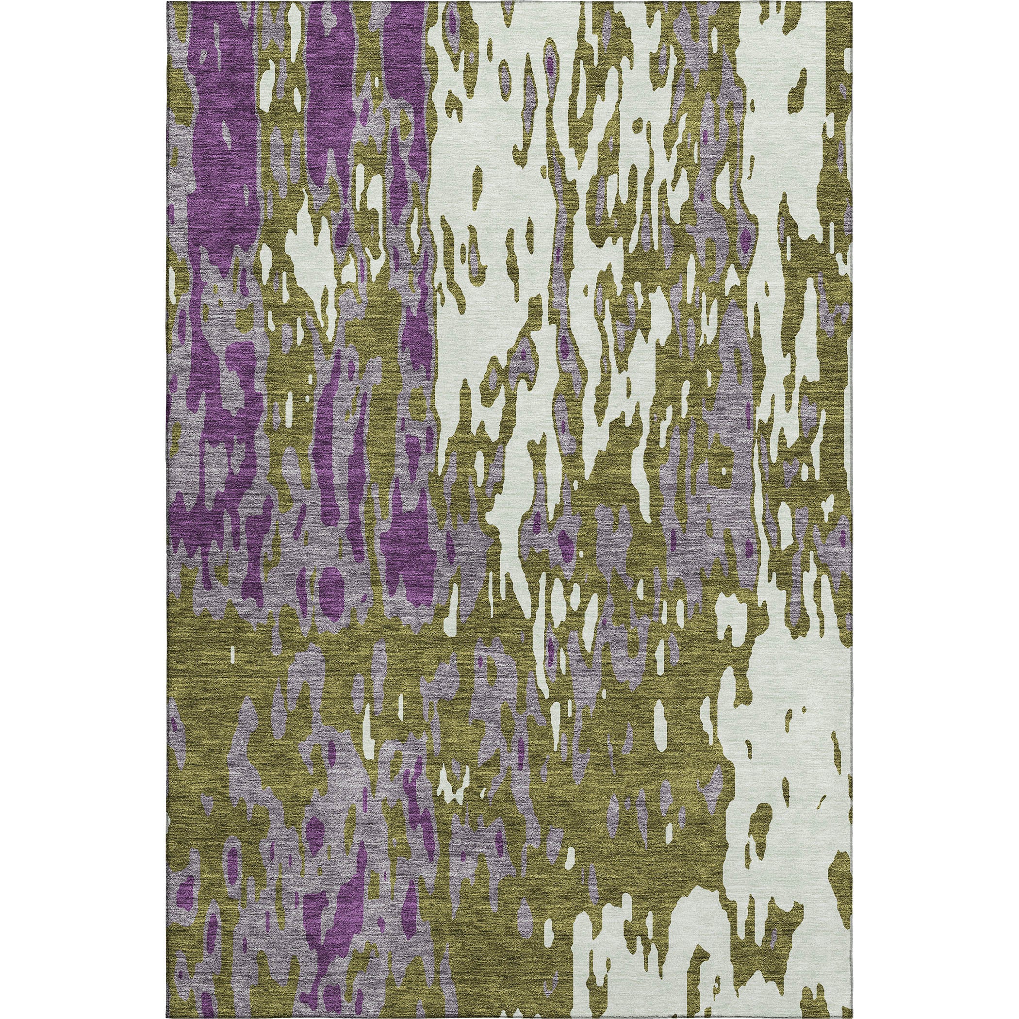 Seoul Machine Washable Transitional Olive Green Rug 2'6" x 3'10" #shape_Rectangle