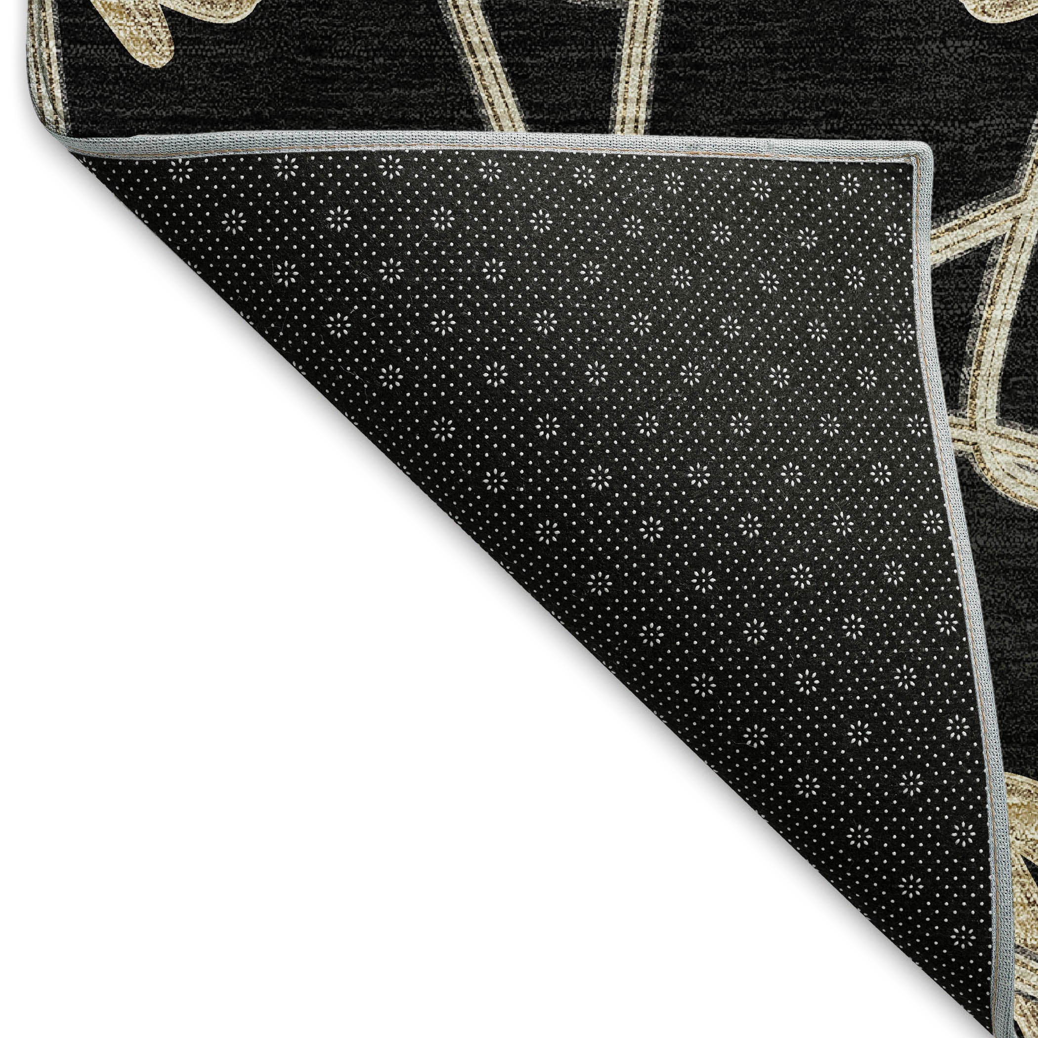 Salzburg Machine Washable Transitional Black Rug 1'8" x 2'6" #shape_Rectangle