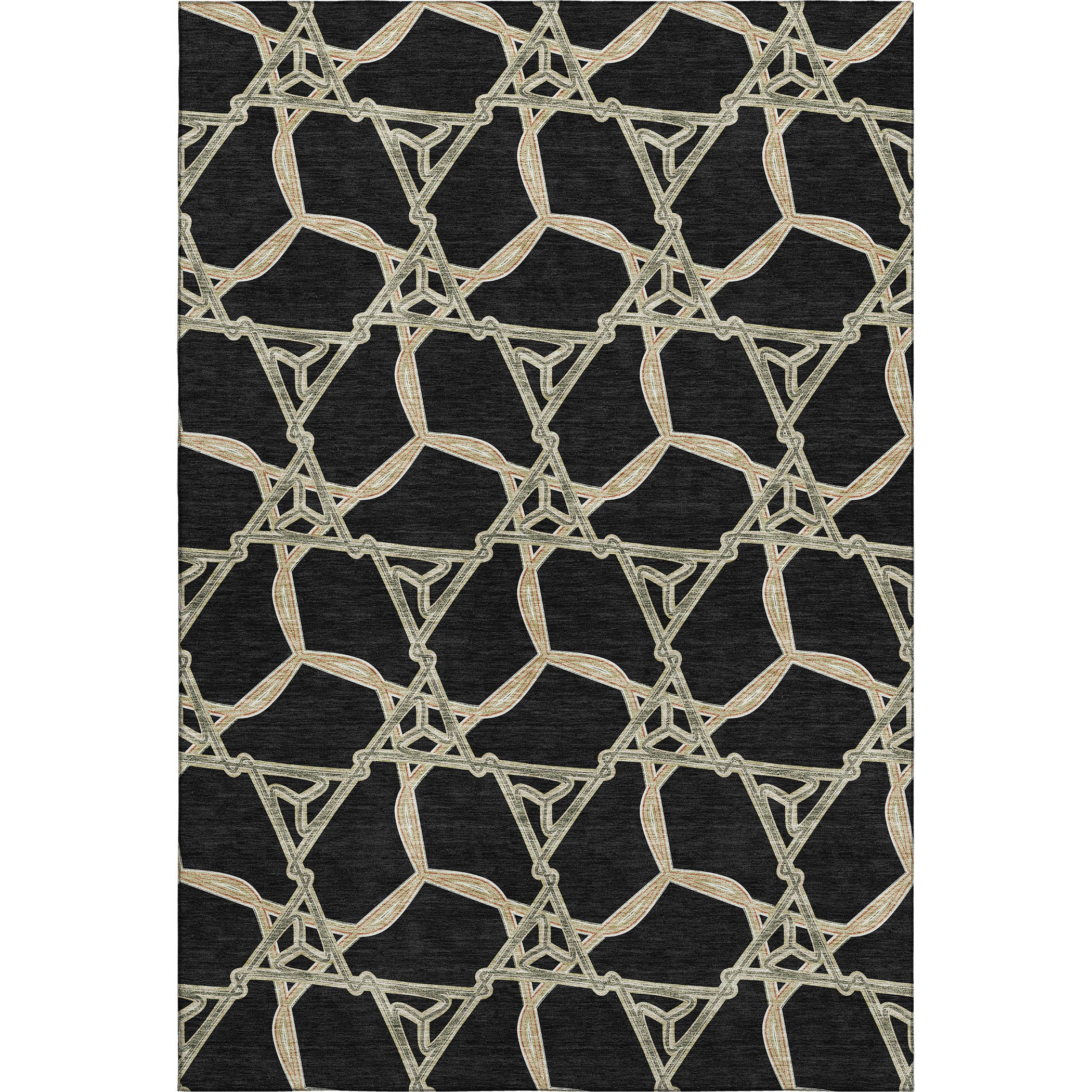 Cusco Machine Washable Transitional Black Rug 2'6" x 3'10" #shape_Rectangle