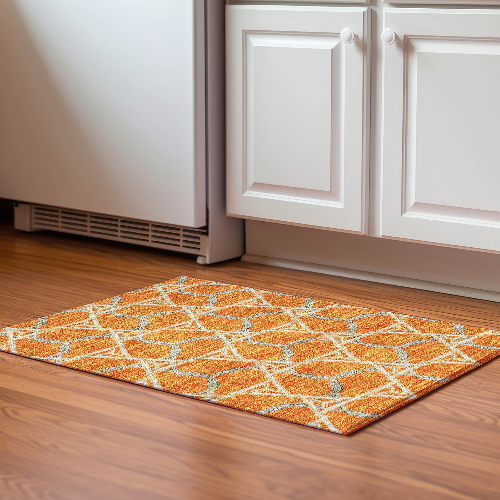 Cusco Machine Washable Transitional Orange Rug 1'8" x 2'6" #shape_Rectangle