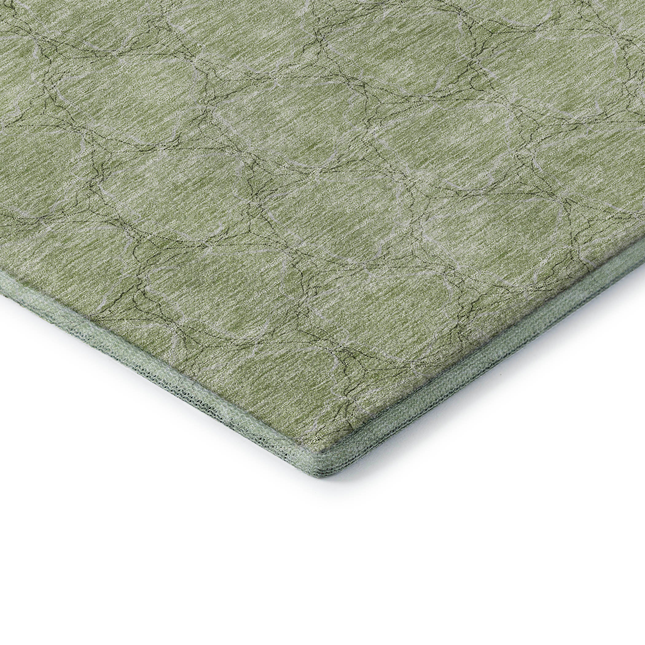 Bergen Machine Washable Transitional Aloe Green Rug 1'8" x 2'6" #shape_Rectangle