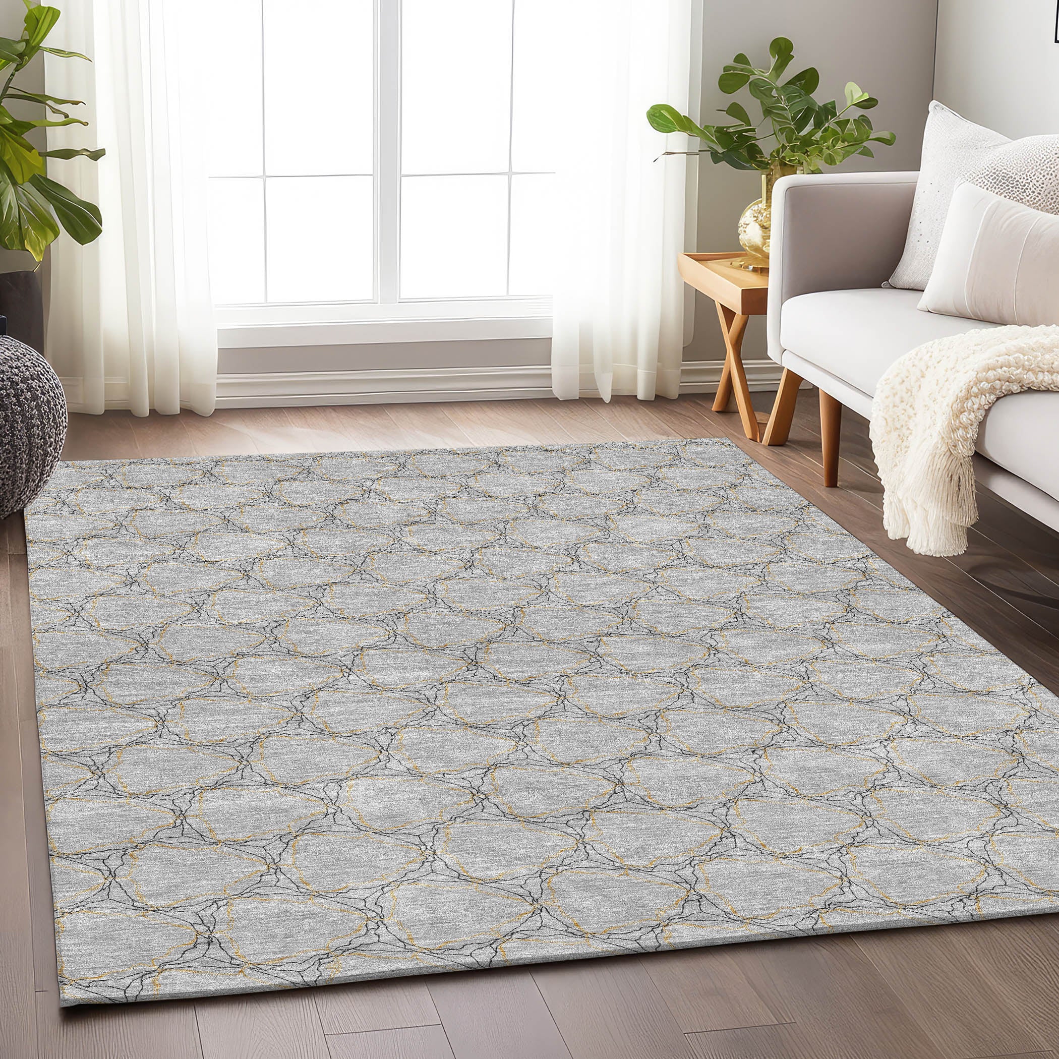 Bergen Machine Washable Transitional Gray Rug 2'6" x 3'10" #shape_Rectangle
