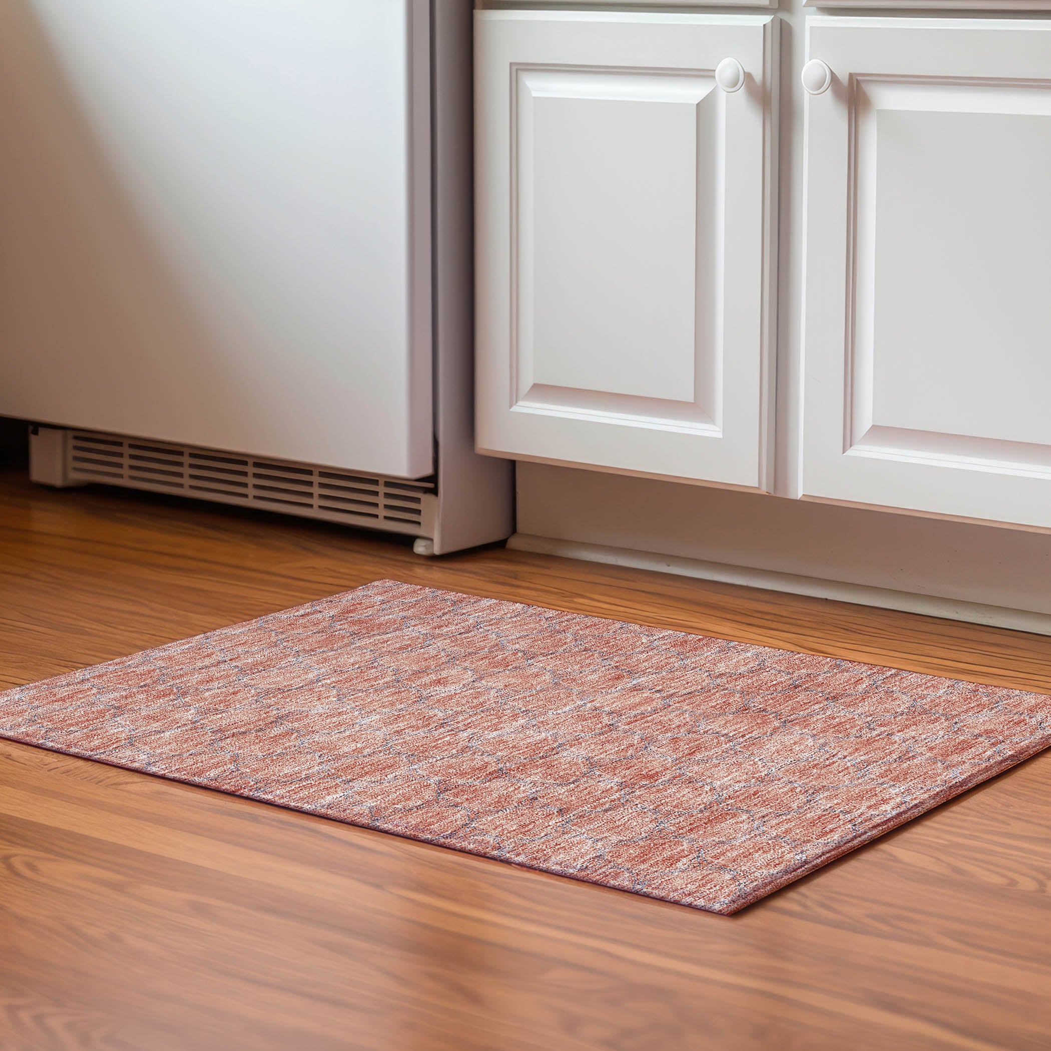 Bergen Machine Washable Transitional Salmon Orange Rug 1'8" x 2'6" #shape_Rectangle
