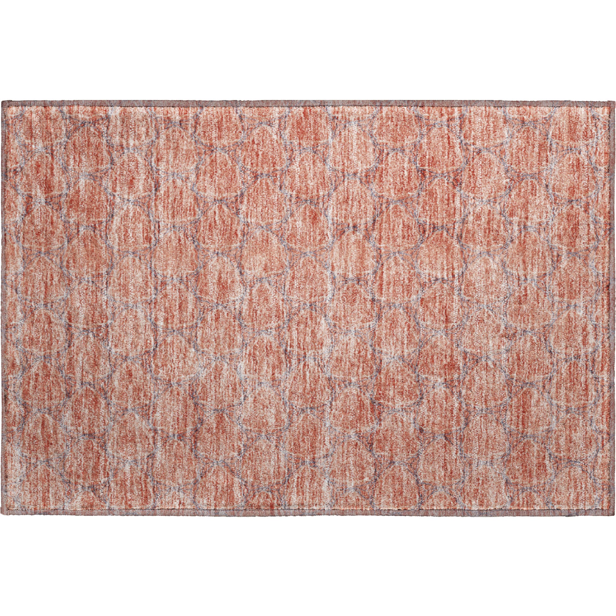 Bergen Machine Washable Transitional Salmon Orange Rug 1'8" x 2'6" #shape_Rectangle