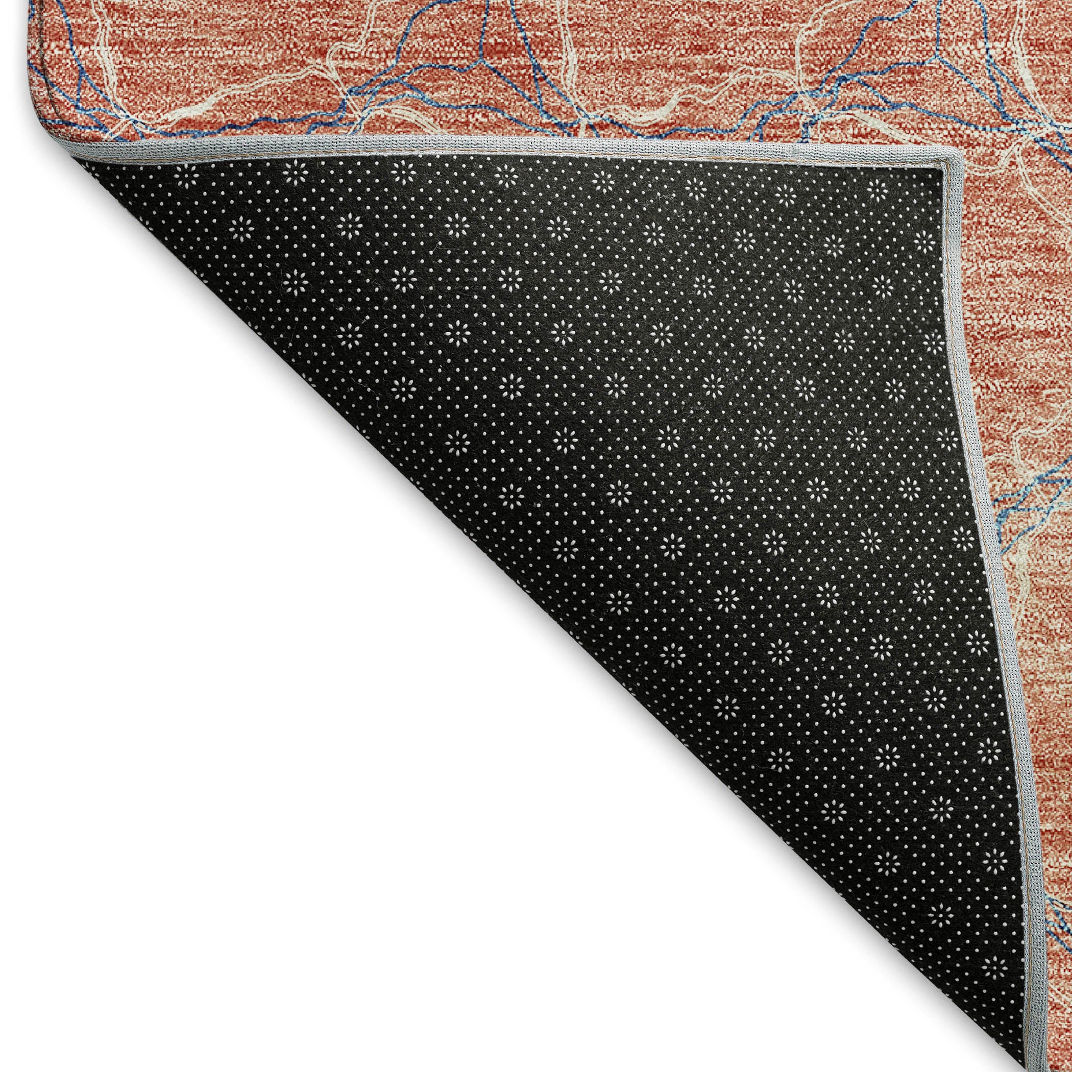 Bergen Machine Washable Transitional Salmon Orange Rug 1'8" x 2'6" #shape_Rectangle