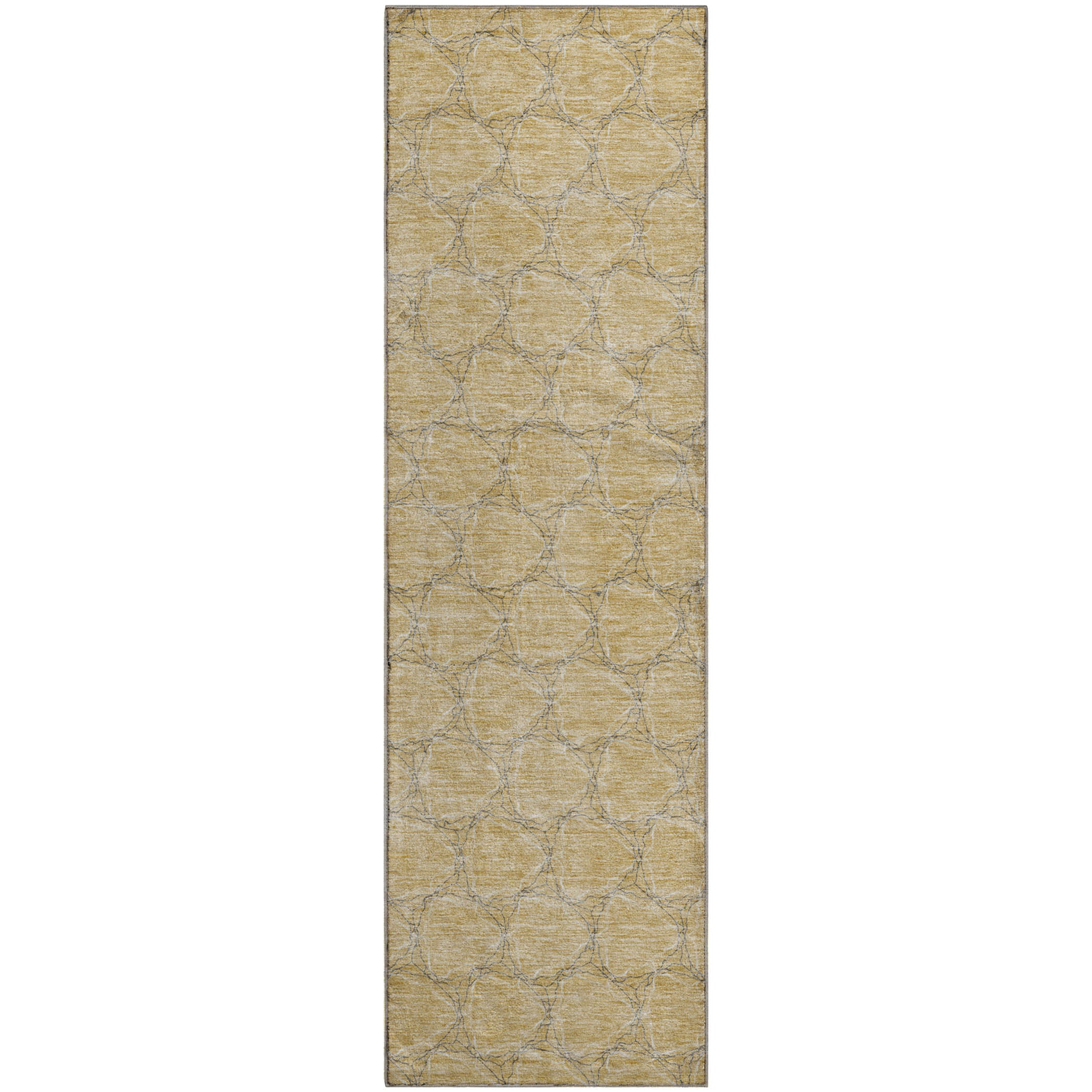 Bergen Machine Washable Transitional Wheat Gold Rug 2'3" x 7'6" #shape_Runner