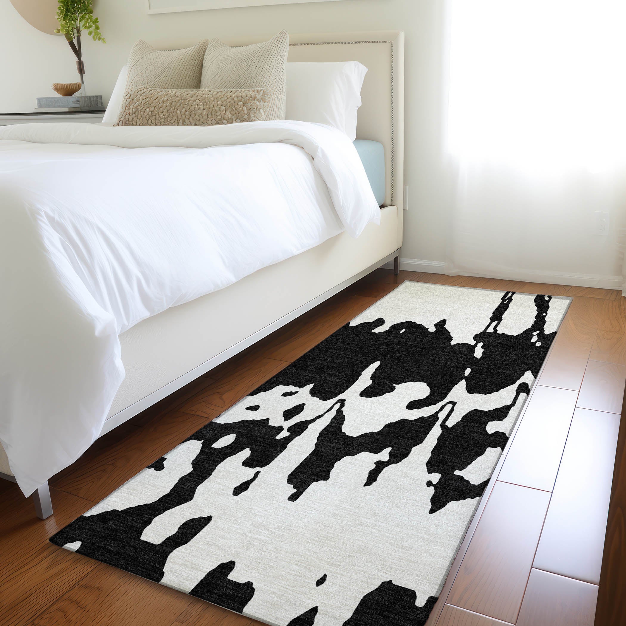 Seville Machine Washable Transitional Black Rug 2'3" x 7'6" #shape_Runner